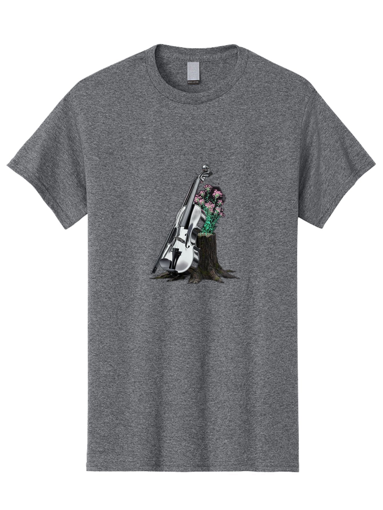 Violin-On-Tree-Stump-1 Men'S Graphic Tee, 100% Cotton, Comfortable Casual Summer Wear, Machine Washable, Vintage Camera, Old Camera, Antique Camera, Black Camera, Classic Photography, Photography Equipment, Nostalgic Device, Film Camera, Baj851 12