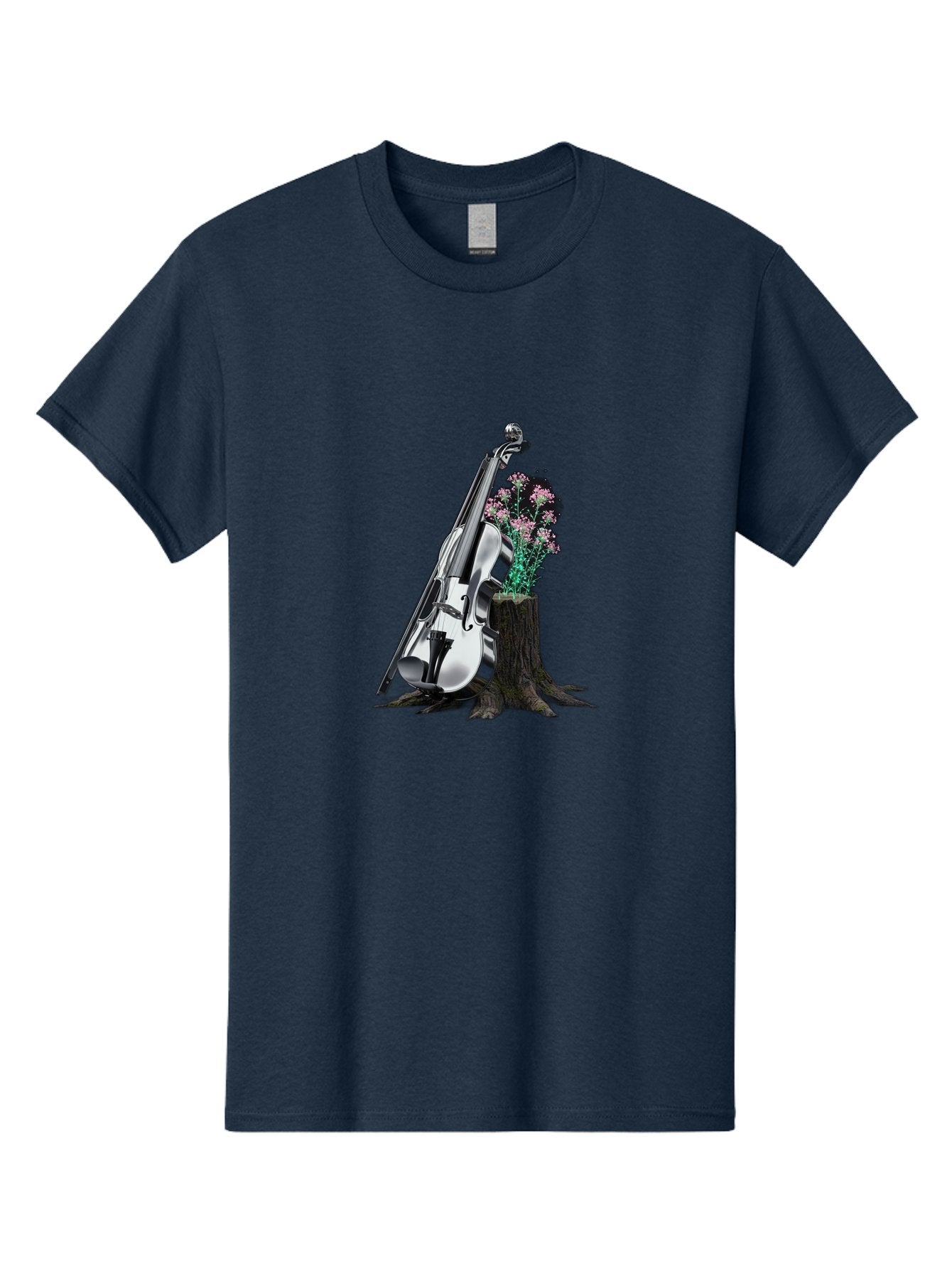 Violin-On-Tree-Stump-1 Men'S Graphic Tee, 100% Cotton, Comfortable Casual Summer Wear, Machine Washable, Vintage Camera, Old Camera, Antique Camera, Black Camera, Classic Photography, Photography Equipment, Nostalgic Device, Film Camera, Baj851 9