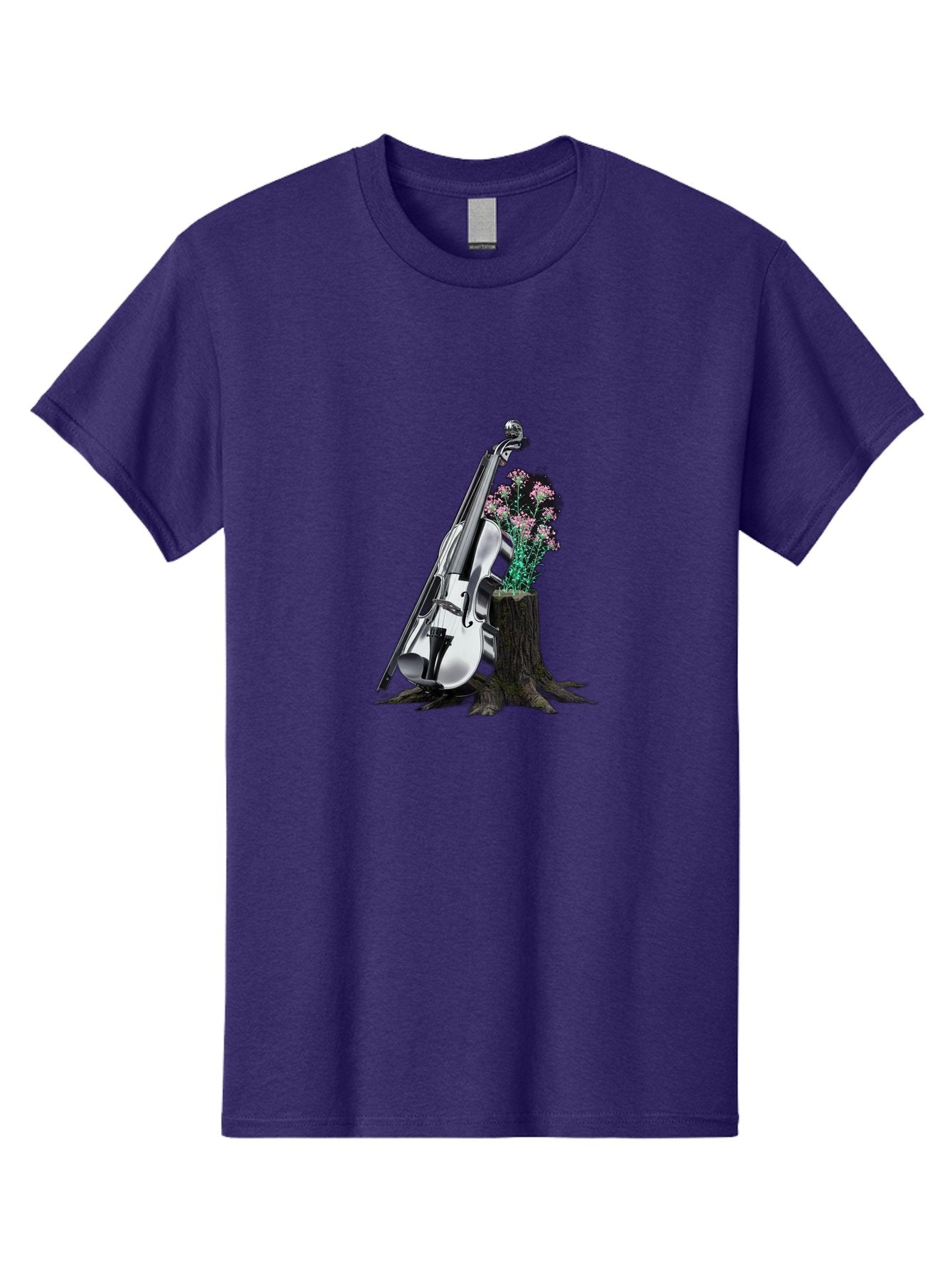 Violin-On-Tree-Stump-1 Men'S Graphic Tee, 100% Cotton, Comfortable Casual Summer Wear, Machine Washable, Vintage Camera, Old Camera, Antique Camera, Black Camera, Classic Photography, Photography Equipment, Nostalgic Device, Film Camera, Baj851 11
