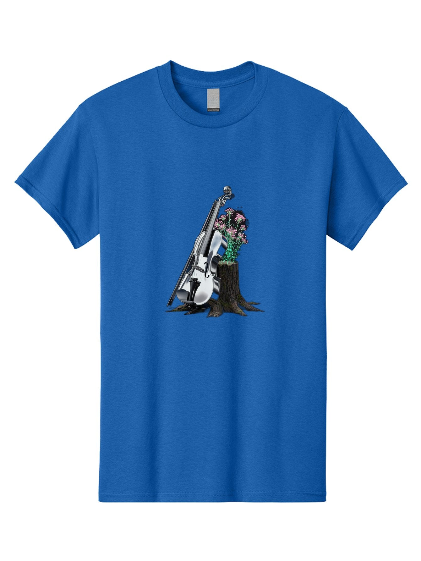 Violin-On-Tree-Stump-1 Men'S Graphic Tee, 100% Cotton, Comfortable Casual Summer Wear, Machine Washable, Vintage Camera, Old Camera, Antique Camera, Black Camera, Classic Photography, Photography Equipment, Nostalgic Device, Film Camera, Baj851 14