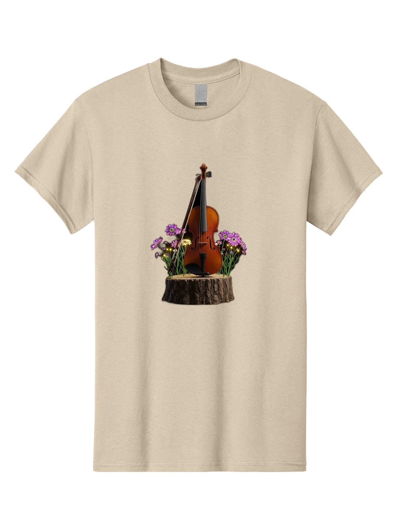 Violin-On-Tree-Stump-2 Men'S Graphic Tee, 100% Cotton, Comfortable Casual Summer Wear, Machine Washable, Vintage Camera, Old Camera, Antique Camera, Black Camera, Classic Photography, Photography Equipment, Nostalgic Device, Film Camera, Baj852 13