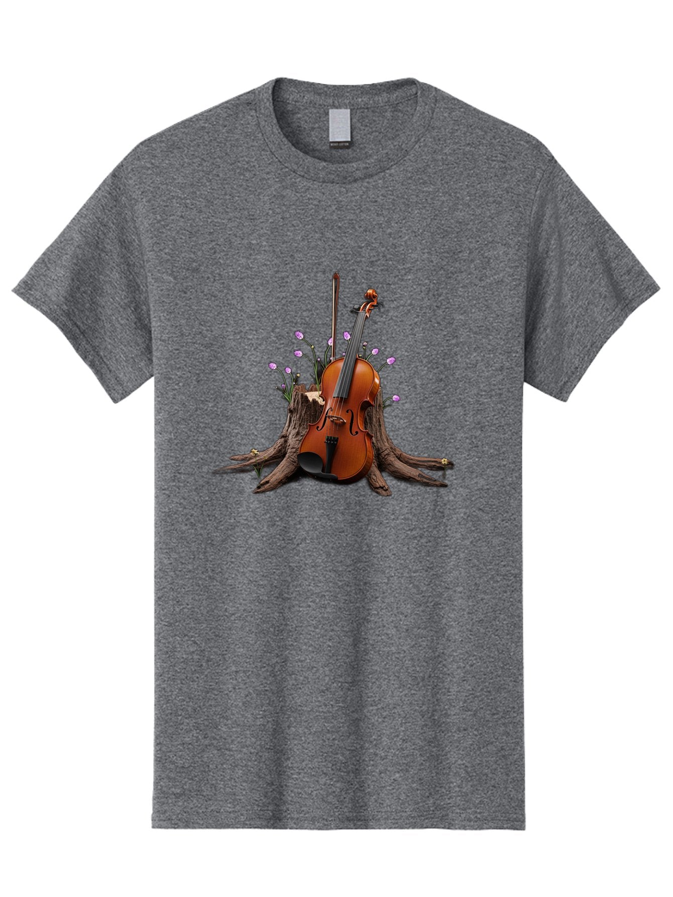 Violin-On-Tree-Stump-3 Men'S Graphic Tee, 100% Cotton, Comfortable Casual Summer Wear, Machine Washable, Vintage Camera, Old Camera, Antique Camera, Black Camera, Classic Photography, Photography Equipment, Nostalgic Device, Film Camera, Baj853 5