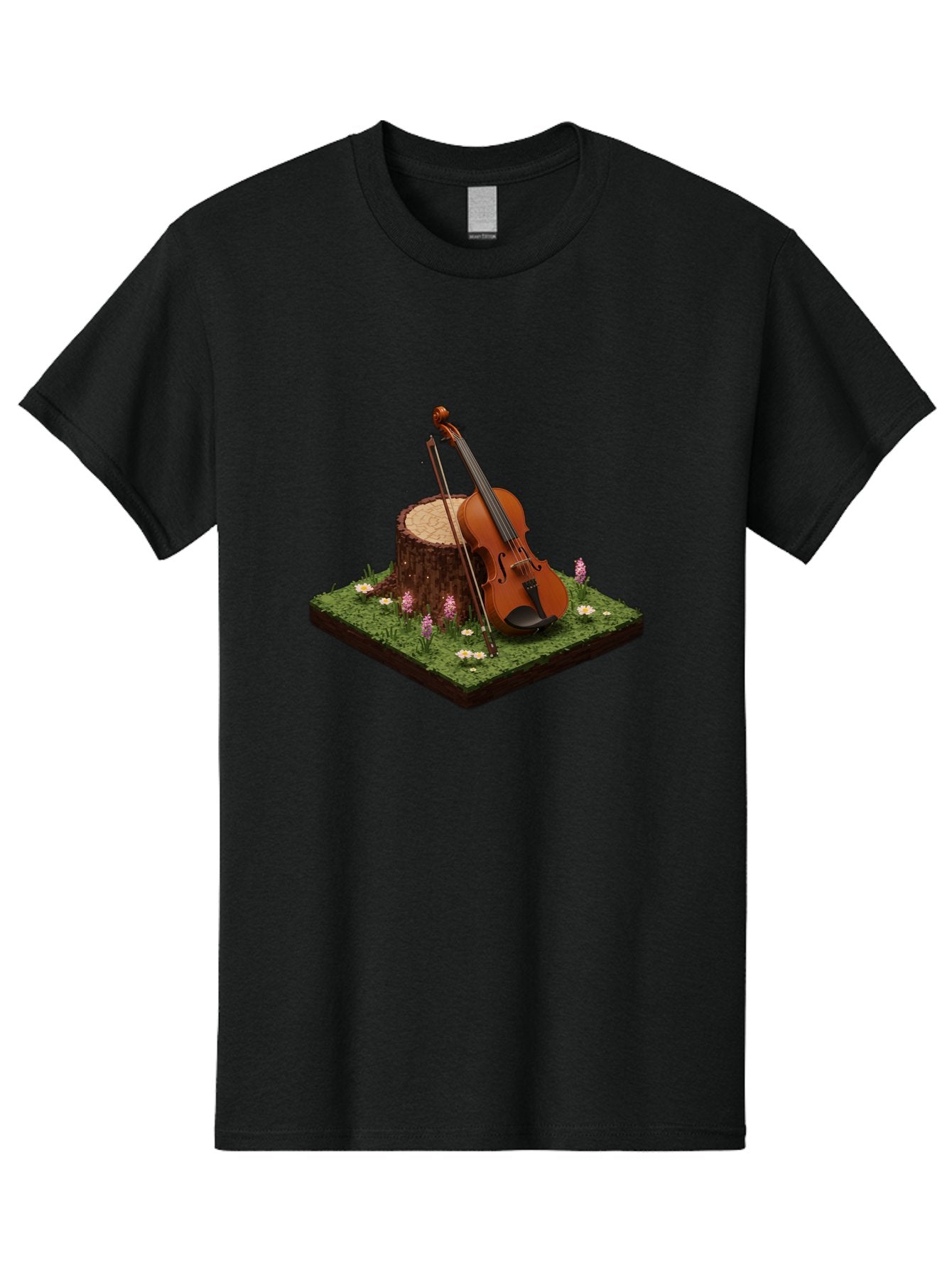 Violin-On-Tree-Stump-4 Men'S Graphic Tee, 100% Cotton, Comfortable Casual Summer Wear, Machine Washable, Vintage Camera, Old Camera, Antique Camera, Black Camera, Classic Photography, Photography Equipment, Nostalgic Device, Film Camera, Baj854 6