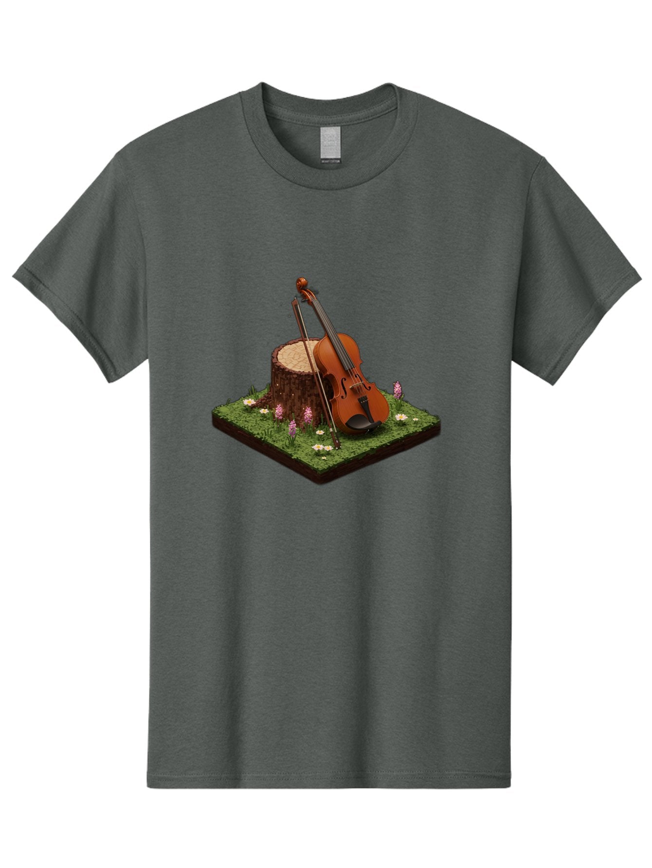 Violin-On-Tree-Stump-4 Men'S Graphic Tee, 100% Cotton, Comfortable Casual Summer Wear, Machine Washable, Vintage Camera, Old Camera, Antique Camera, Black Camera, Classic Photography, Photography Equipment, Nostalgic Device, Film Camera, Baj854 11