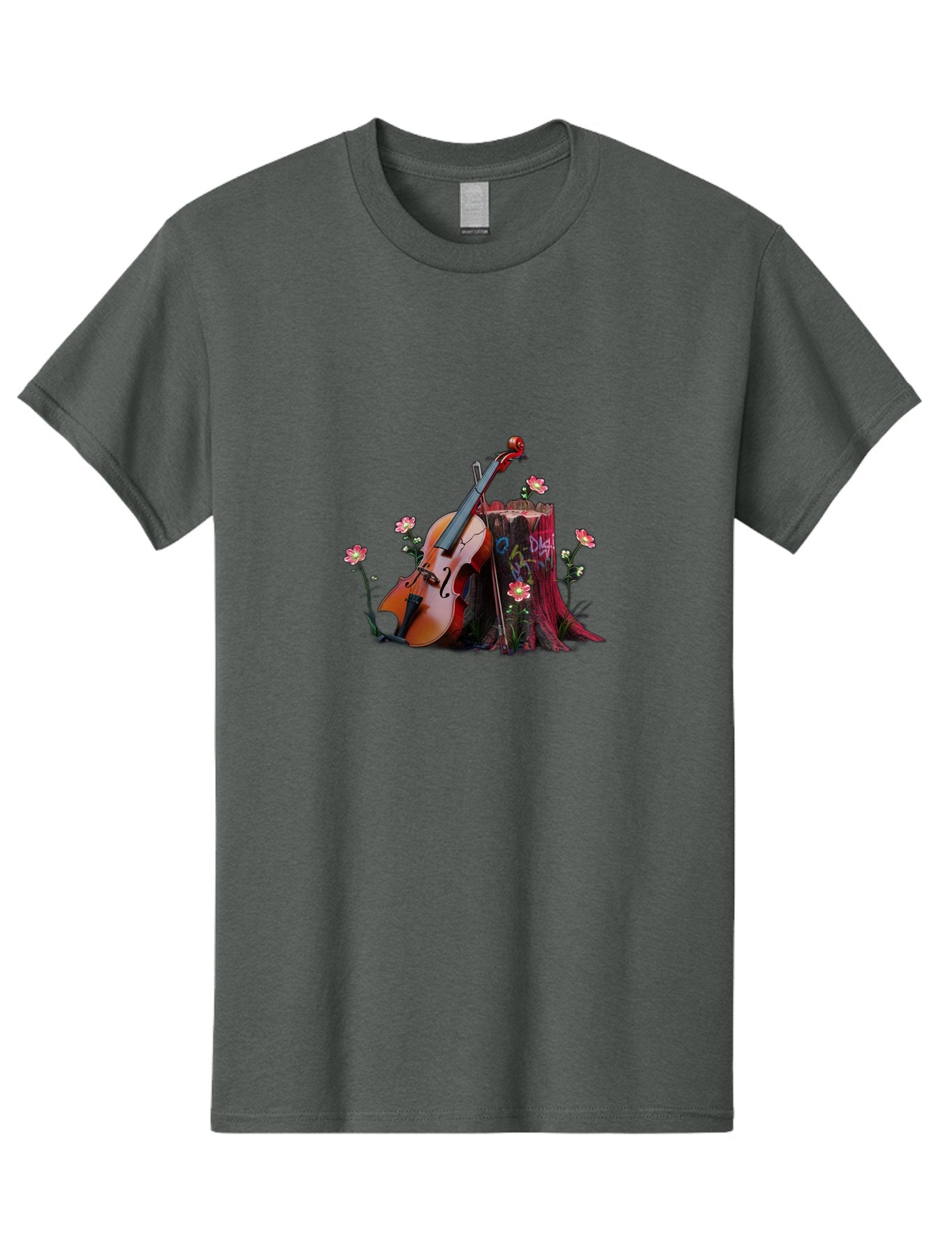 Violin-On-Tree-Stump-5 Men'S Graphic Tee, 100% Cotton, Comfortable Casual Summer Wear, Machine Washable, Vintage Camera, Old Camera, Antique Camera, Black Camera, Classic Photography, Photography Equipment, Nostalgic Device, Film Camera, Baj855 14