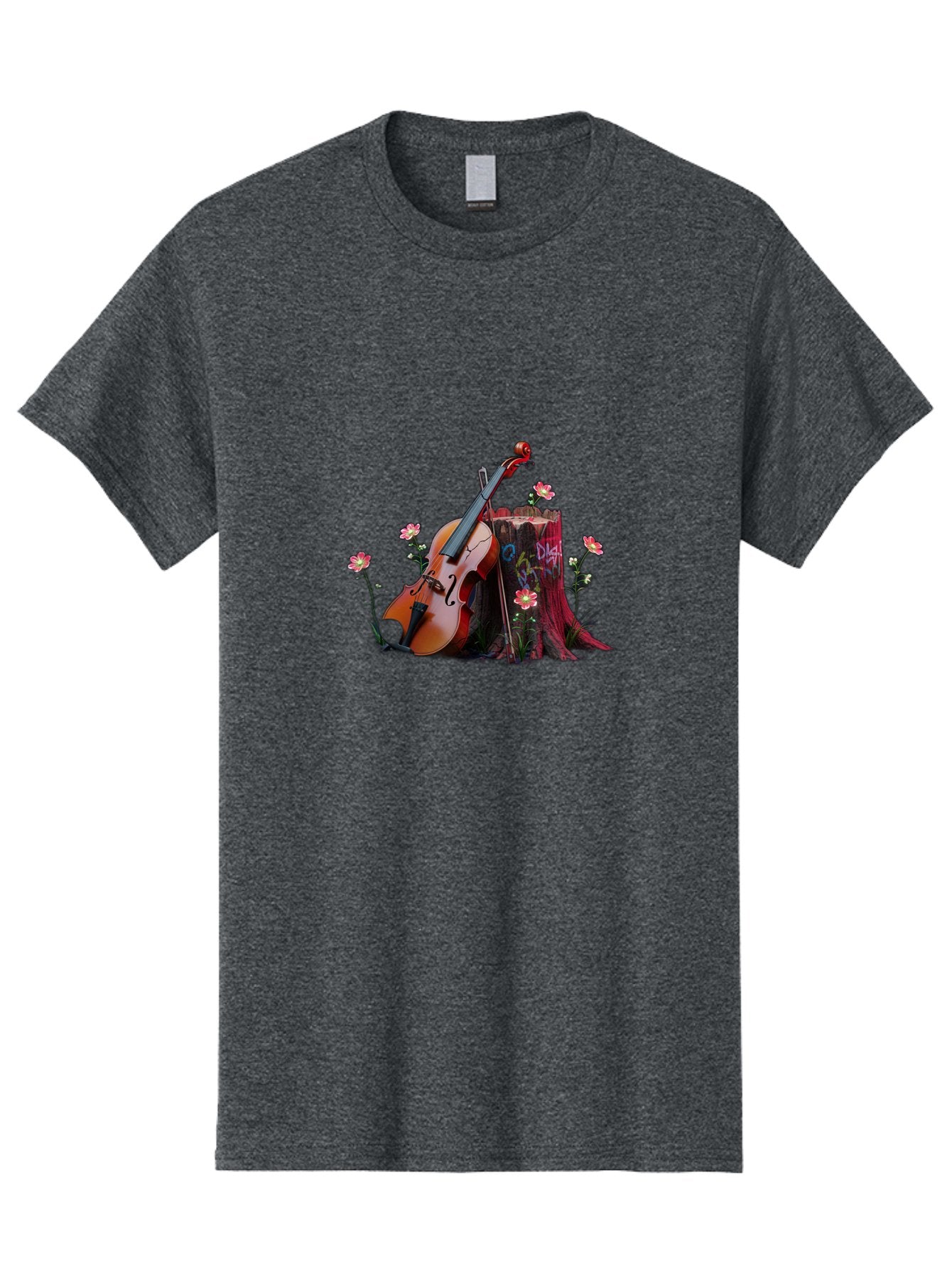 Violin-On-Tree-Stump-5 Men'S Graphic Tee, 100% Cotton, Comfortable Casual Summer Wear, Machine Washable, Vintage Camera, Old Camera, Antique Camera, Black Camera, Classic Photography, Photography Equipment, Nostalgic Device, Film Camera, Baj855 11