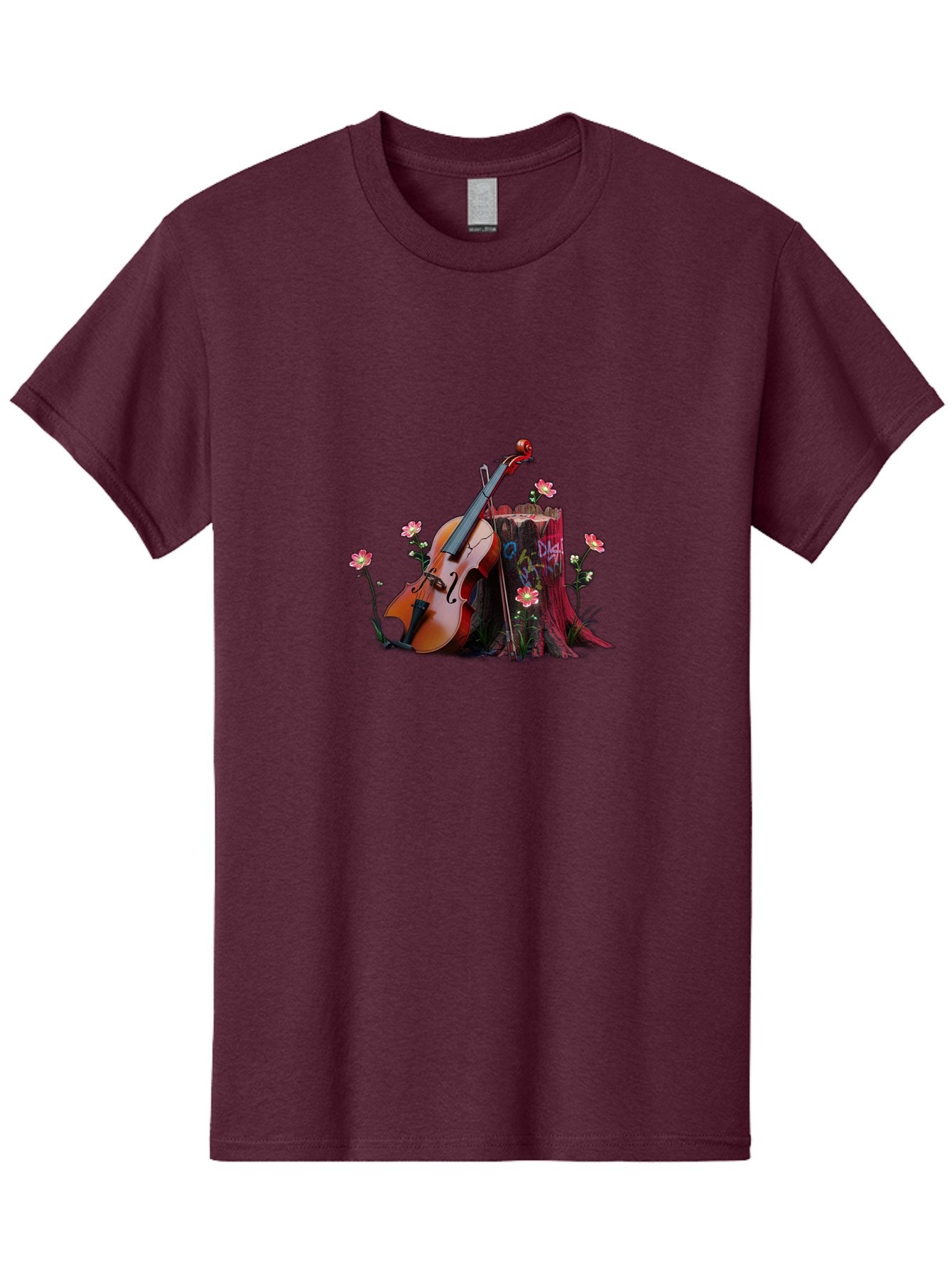 Violin-On-Tree-Stump-5 Men'S Graphic Tee, 100% Cotton, Comfortable Casual Summer Wear, Machine Washable, Vintage Camera, Old Camera, Antique Camera, Black Camera, Classic Photography, Photography Equipment, Nostalgic Device, Film Camera, Baj855 5