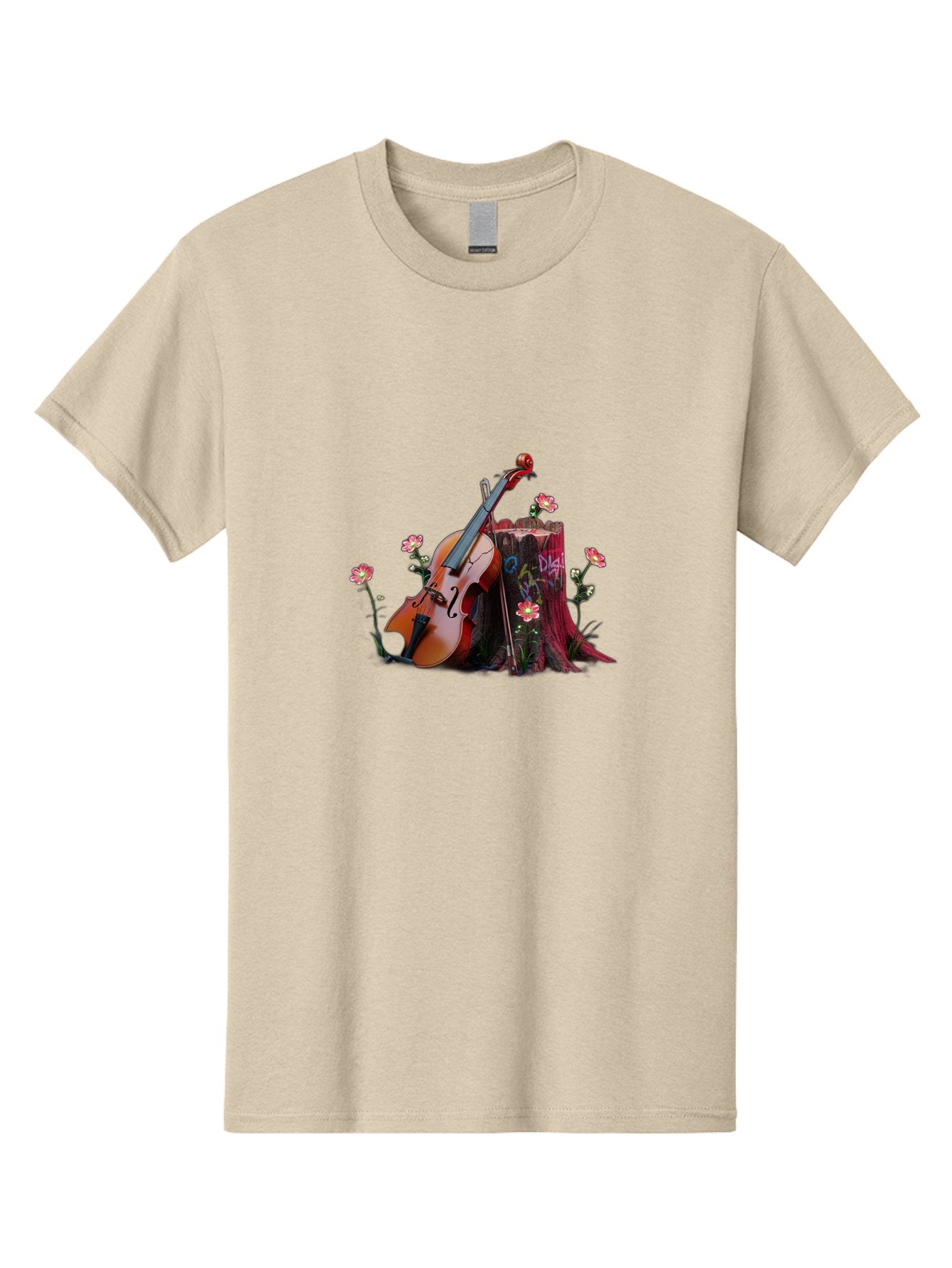 Violin-On-Tree-Stump-5 Men'S Graphic Tee, 100% Cotton, Comfortable Casual Summer Wear, Machine Washable, Vintage Camera, Old Camera, Antique Camera, Black Camera, Classic Photography, Photography Equipment, Nostalgic Device, Film Camera, Baj855