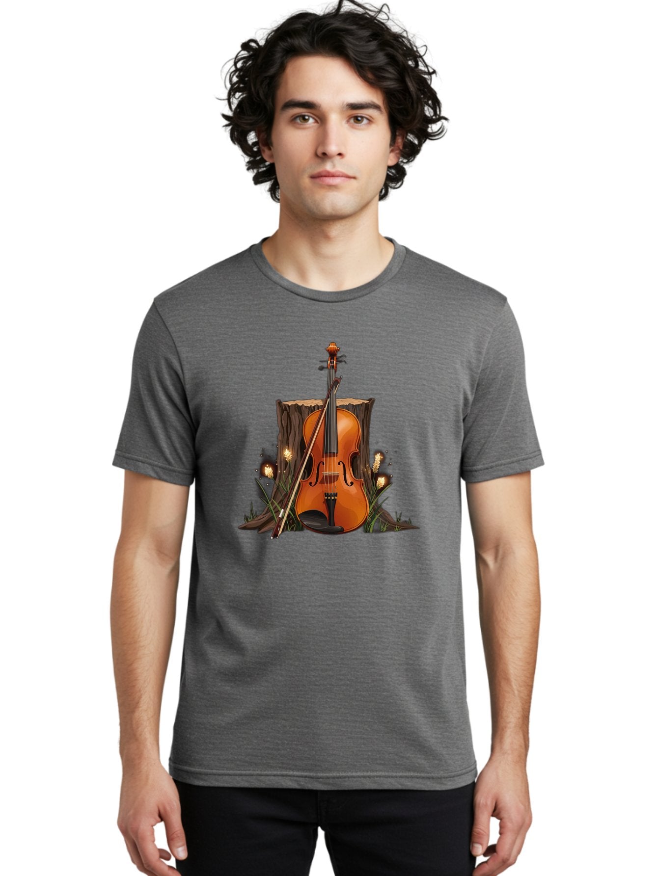 Violin-On-Tree-Stump Men'S Graphic Tee, 100% Cotton, Comfortable Casual Summer Wear, Machine Washable, Vintage Camera, Old Camera, Antique Camera, Black Camera, Classic Photography, Photography Equipment, Nostalgic Device, Film Camera, Baj856 17