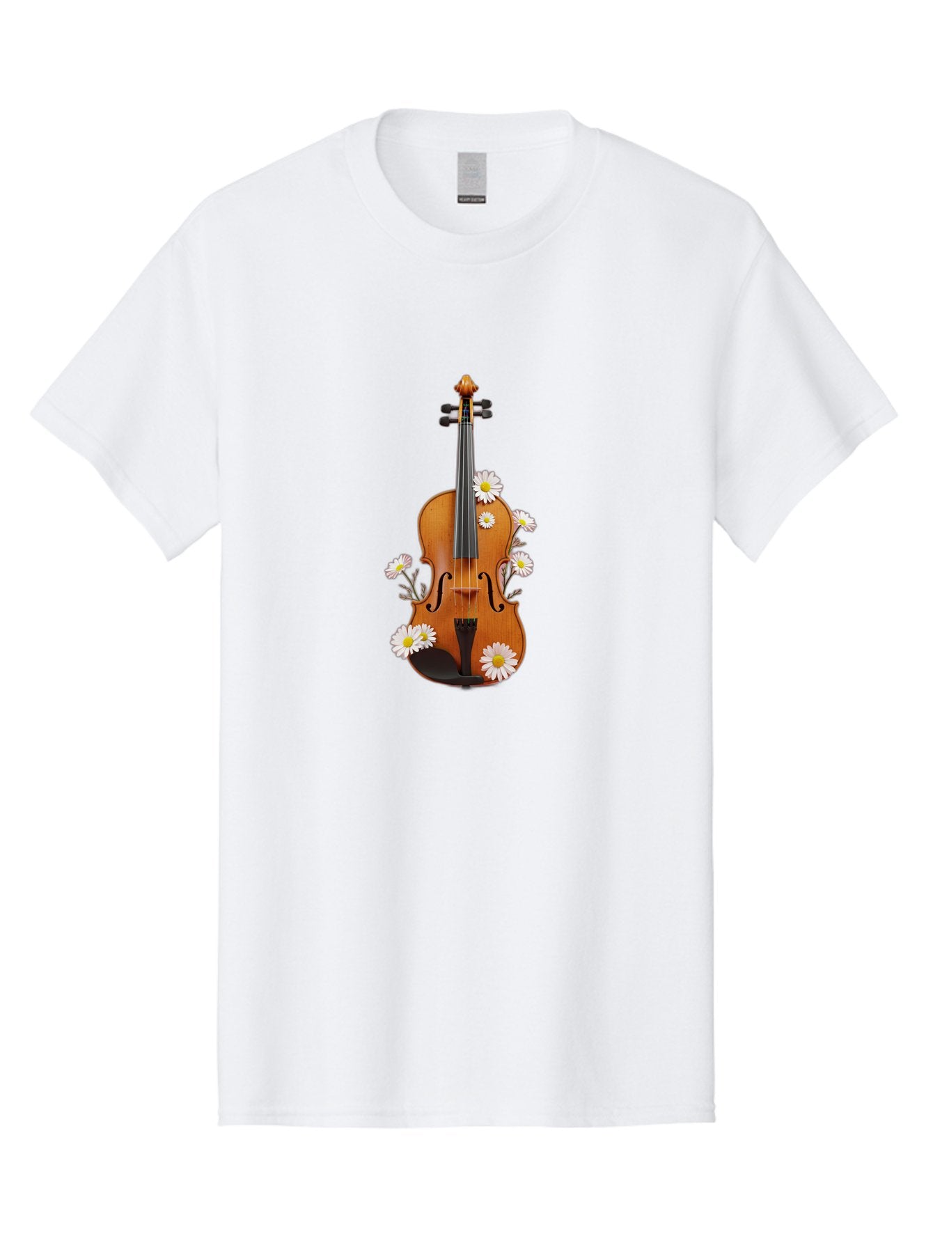 Violin-With-Daisies-1 Men'S Graphic Tee, 100% Cotton, Comfortable Casual Summer Wear, Machine Washable, Vintage Camera, Old Camera, Antique Camera, Black Camera, Classic Photography, Photography Equipment, Nostalgic Device, Film Camera, Baj858 5