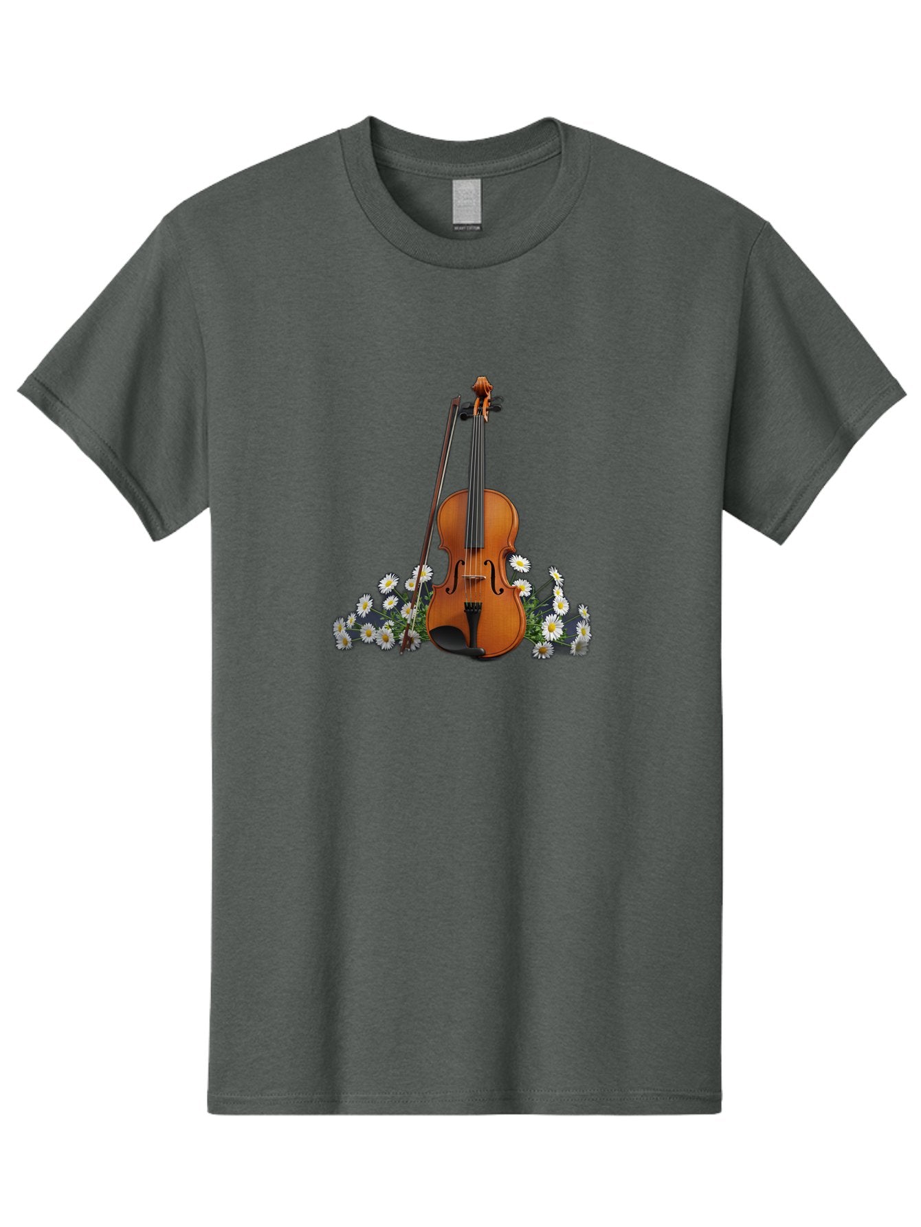 Violin-With-Daisies-2 Men'S Graphic Tee, 100% Cotton, Comfortable Casual Summer Wear, Machine Washable, Vintage Camera, Old Camera, Antique Camera, Black Camera, Classic Photography, Photography Equipment, Nostalgic Device, Film Camera, Baj859 4