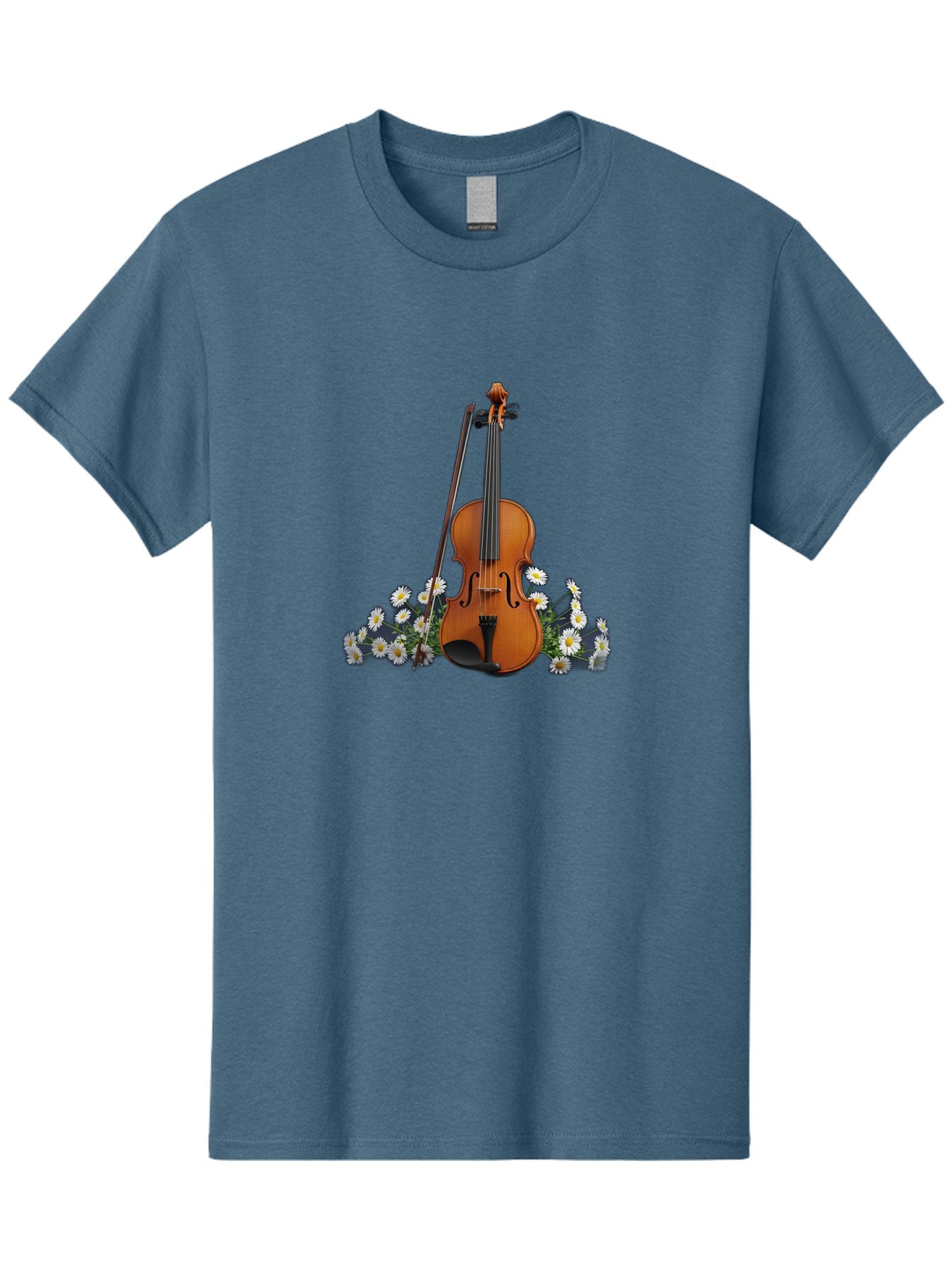 Violin-With-Daisies-2 Men'S Graphic Tee, 100% Cotton, Comfortable Casual Summer Wear, Machine Washable, Vintage Camera, Old Camera, Antique Camera, Black Camera, Classic Photography, Photography Equipment, Nostalgic Device, Film Camera, Baj859