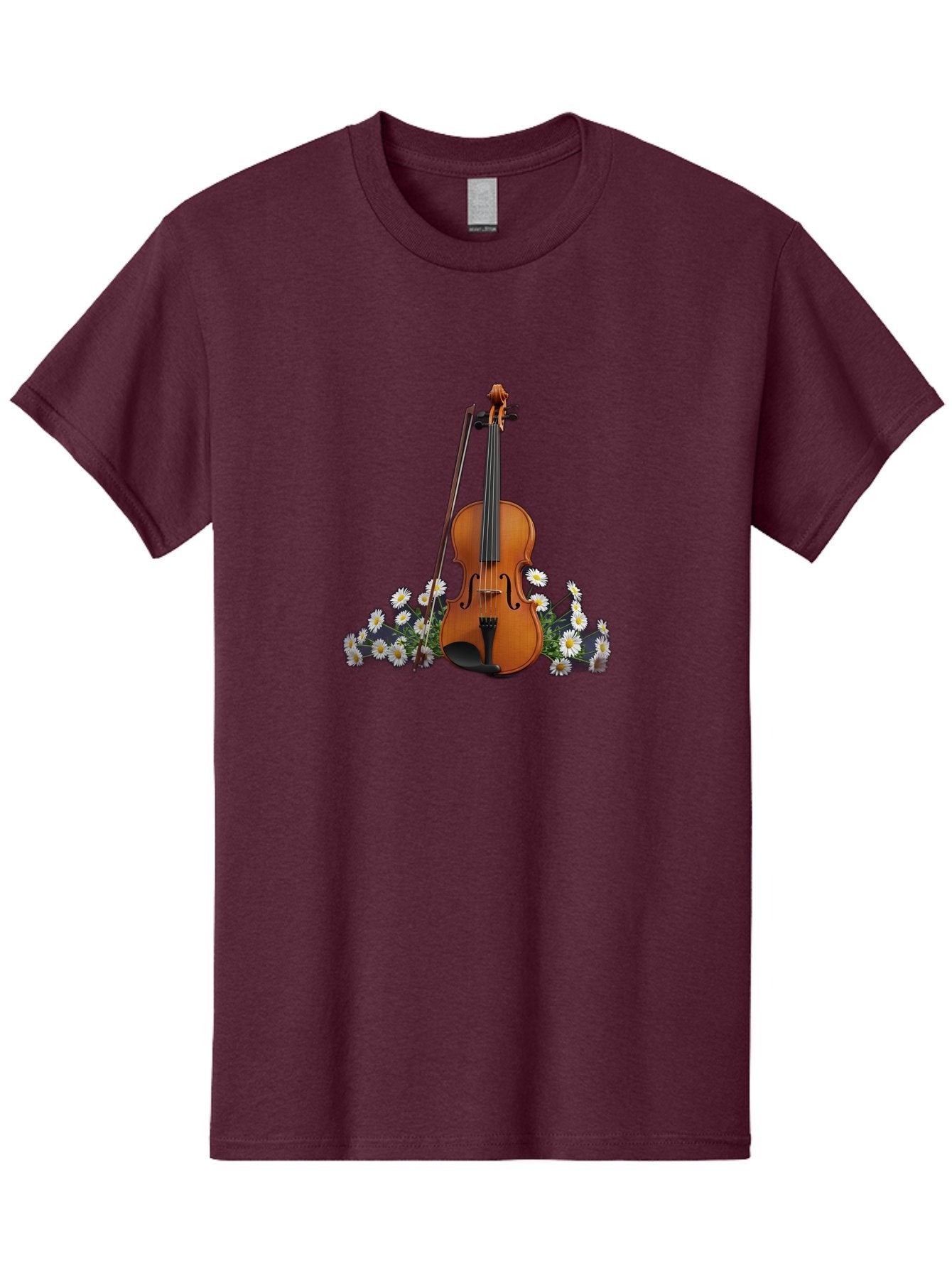 Violin-With-Daisies-2 Men'S Graphic Tee, 100% Cotton, Comfortable Casual Summer Wear, Machine Washable, Vintage Camera, Old Camera, Antique Camera, Black Camera, Classic Photography, Photography Equipment, Nostalgic Device, Film Camera, Baj859 9