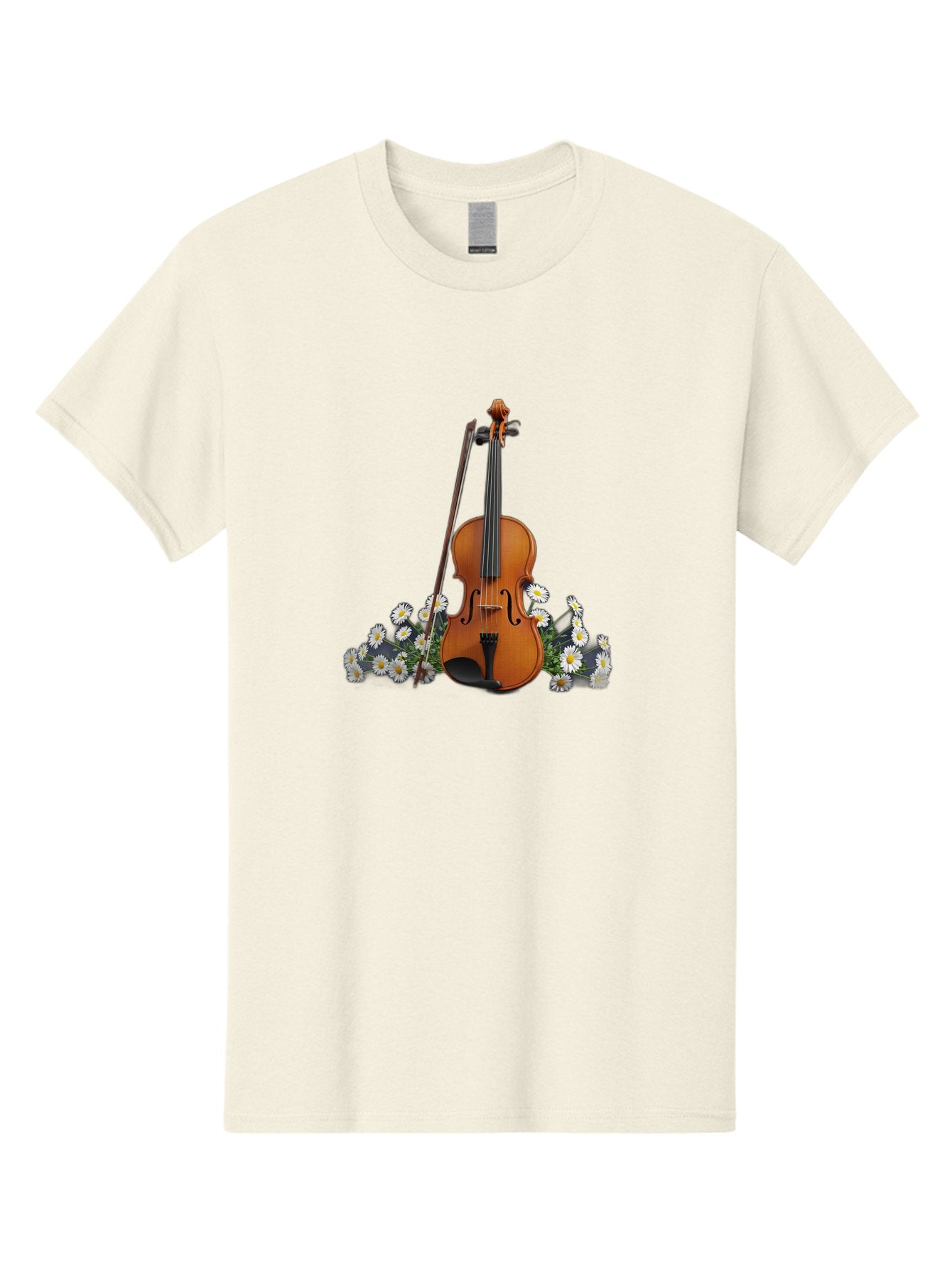Violin-With-Daisies-2 Men'S Graphic Tee, 100% Cotton, Comfortable Casual Summer Wear, Machine Washable, Vintage Camera, Old Camera, Antique Camera, Black Camera, Classic Photography, Photography Equipment, Nostalgic Device, Film Camera, Baj859 5