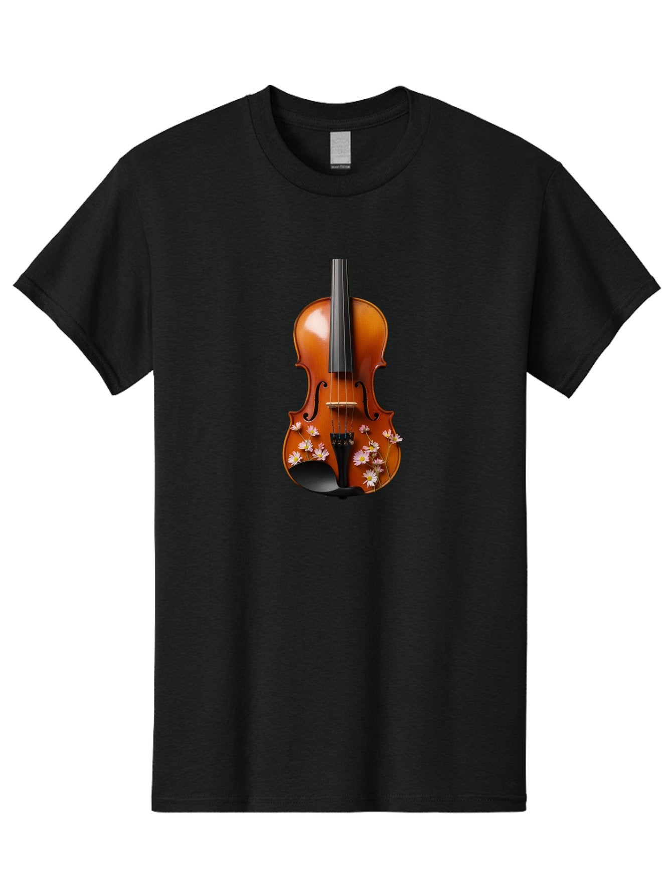 Violin-With-Daisy-Flowers Men'S Graphic Tee, 100% Cotton, Comfortable Casual Summer Wear, Machine Washable, Vintage Camera, Old Camera, Antique Camera, Black Camera, Classic Photography, Photography Equipment, Nostalgic Device, Film Camera, Baj861 8