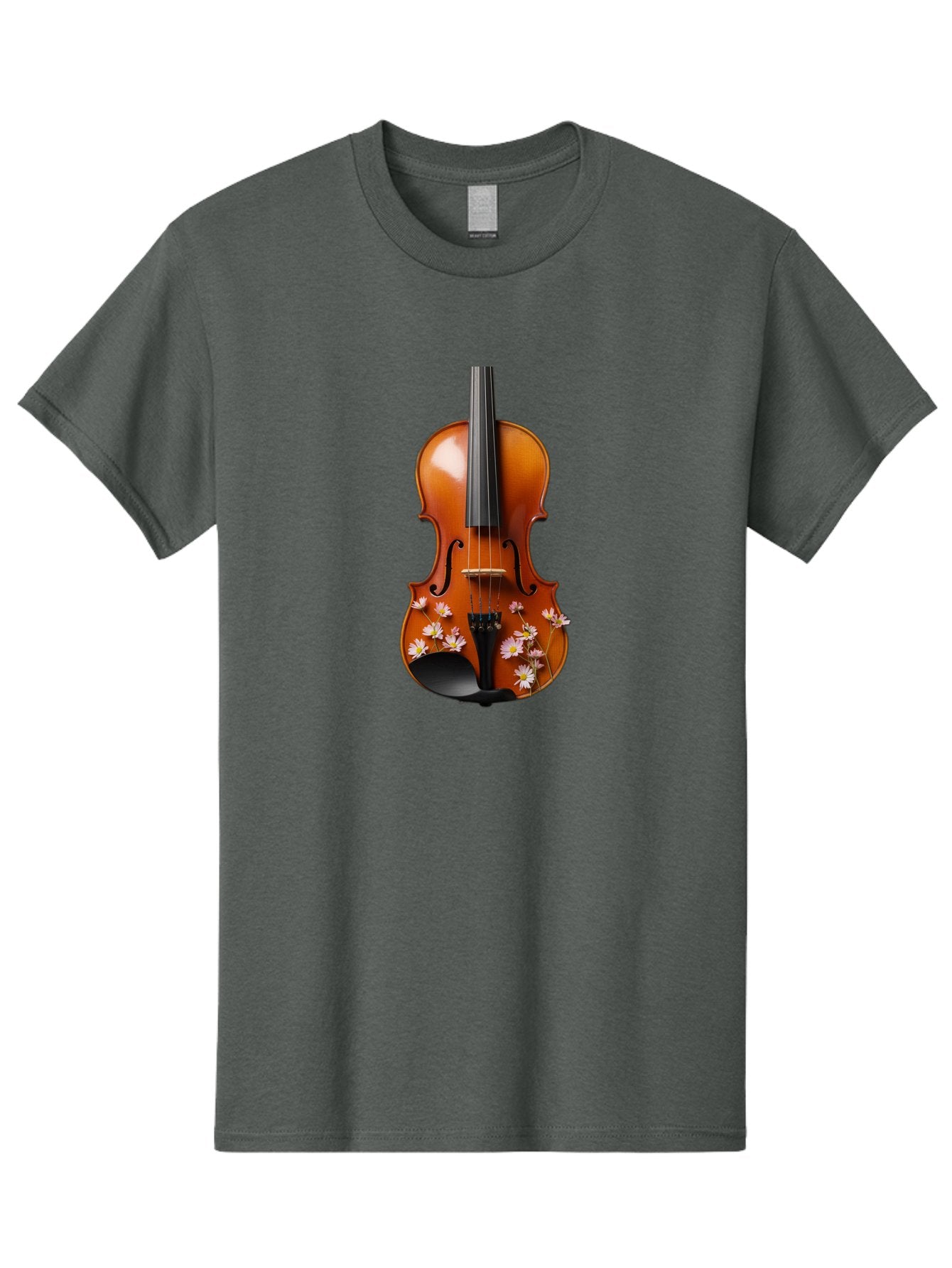 Violin-With-Daisy-Flowers Men'S Graphic Tee, 100% Cotton, Comfortable Casual Summer Wear, Machine Washable, Vintage Camera, Old Camera, Antique Camera, Black Camera, Classic Photography, Photography Equipment, Nostalgic Device, Film Camera, Baj861