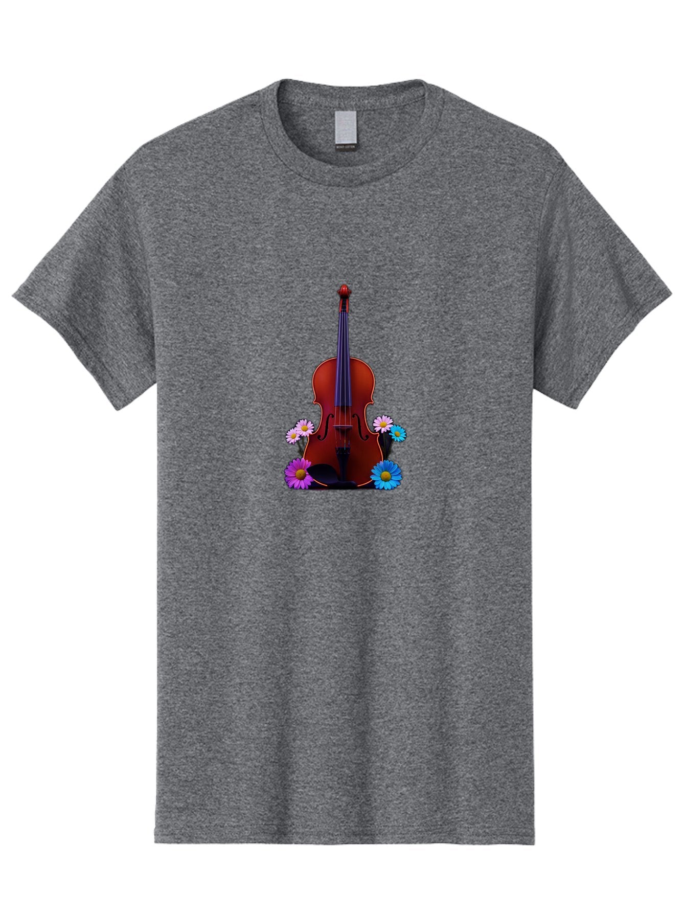 Violin-With-Flowers-1 Men'S Graphic Tee, 100% Cotton, Comfortable Casual Summer Wear, Machine Washable, Vintage Camera, Old Camera, Antique Camera, Black Camera, Classic Photography, Photography Equipment, Nostalgic Device, Film Camera, Baj862 6