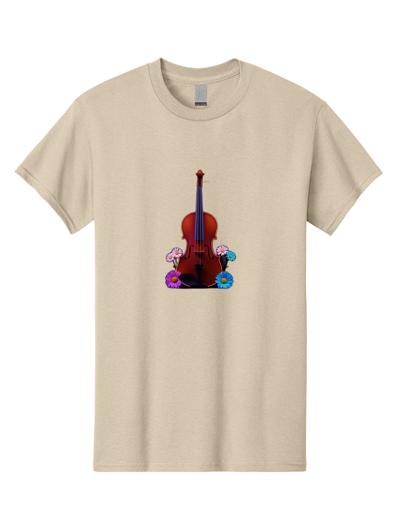 Violin-With-Flowers-1 Men'S Graphic Tee, 100% Cotton, Comfortable Casual Summer Wear, Machine Washable, Vintage Camera, Old Camera, Antique Camera, Black Camera, Classic Photography, Photography Equipment, Nostalgic Device, Film Camera, Baj862 8