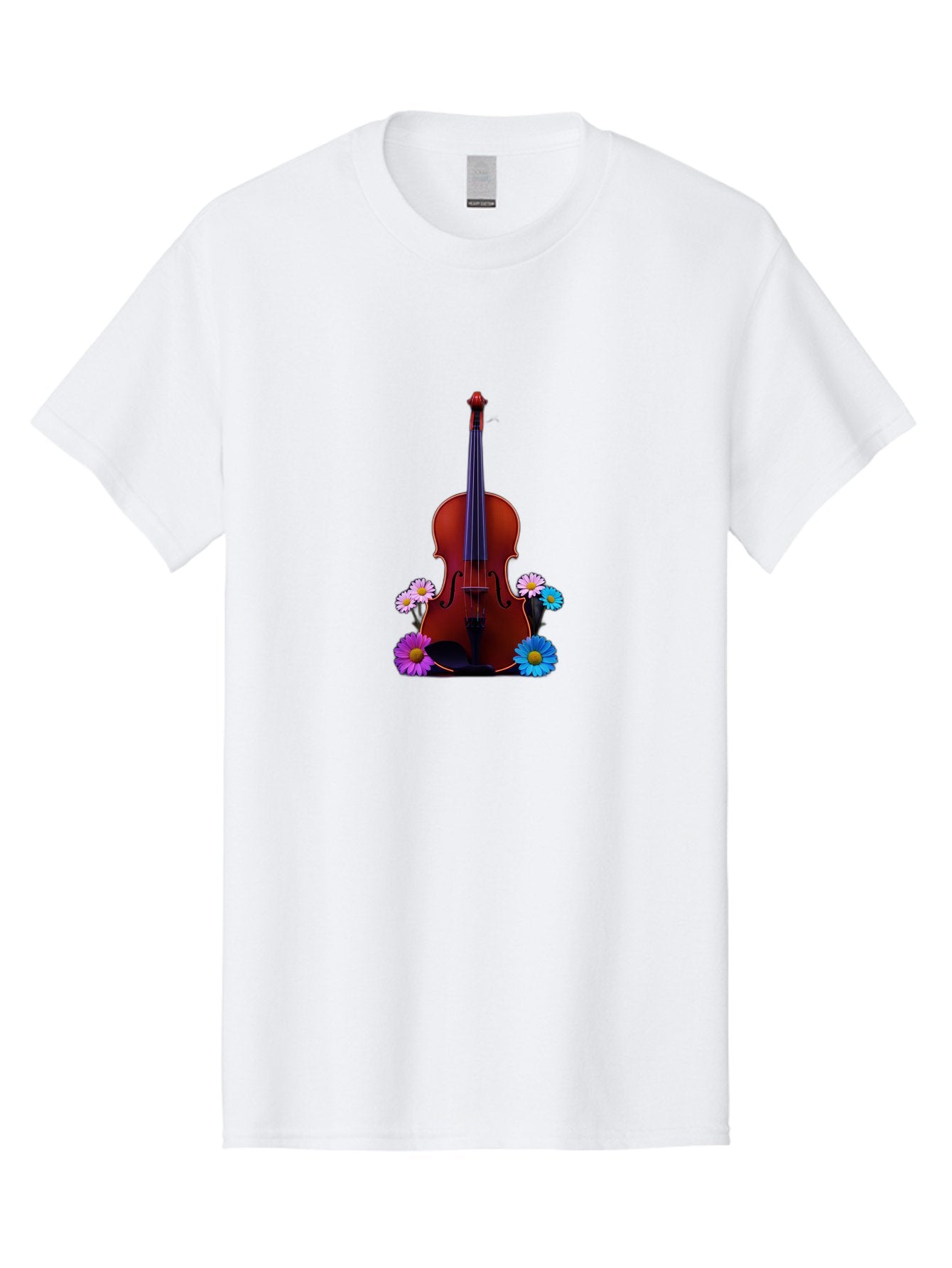Violin-With-Flowers-1 Men'S Graphic Tee, 100% Cotton, Comfortable Casual Summer Wear, Machine Washable, Vintage Camera, Old Camera, Antique Camera, Black Camera, Classic Photography, Photography Equipment, Nostalgic Device, Film Camera, Baj862 5