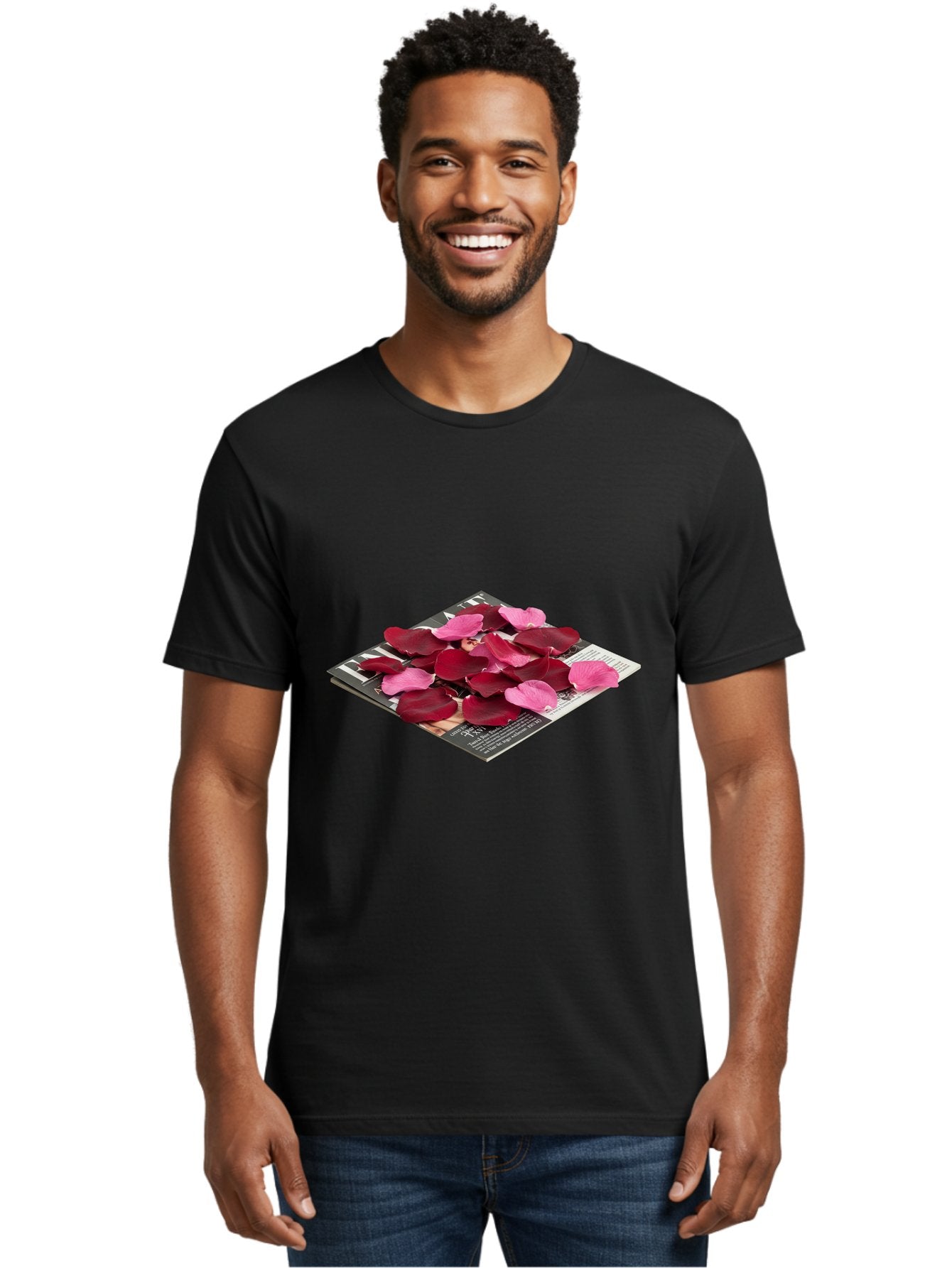 Vogue-Magazine-With-Rose-Petals Men'S Graphic Tee, 100% Cotton, Comfortable Casual Summer Wear, Machine Washable, Vintage Camera, Old Camera, Antique Camera, Black Camera, Classic Photography, Photography Equipment, Nostalgic Device, Baj866 30
