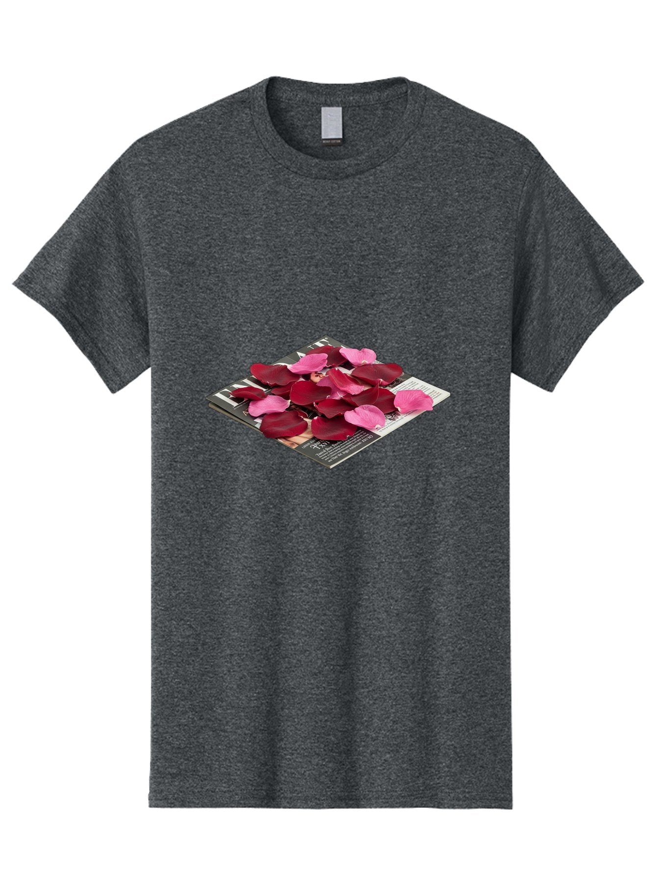 Vogue-Magazine-With-Rose-Petals Men'S Graphic Tee, 100% Cotton, Comfortable Casual Summer Wear, Machine Washable, Vintage Camera, Old Camera, Antique Camera, Black Camera, Classic Photography, Photography Equipment, Nostalgic Device, Baj866 3