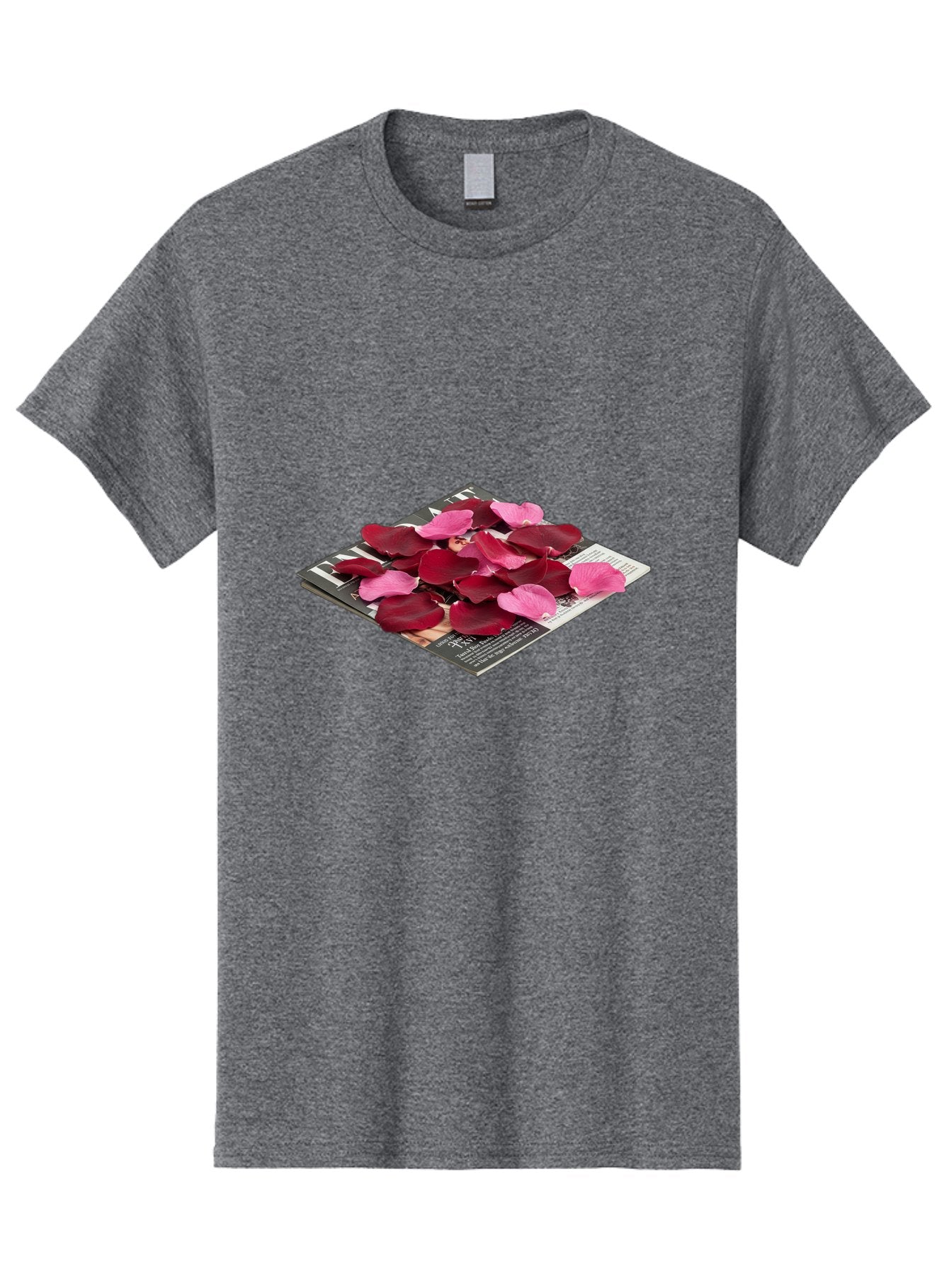 Vogue-Magazine-With-Rose-Petals Men'S Graphic Tee, 100% Cotton, Comfortable Casual Summer Wear, Machine Washable, Vintage Camera, Old Camera, Antique Camera, Black Camera, Classic Photography, Photography Equipment, Nostalgic Device, Baj866 6