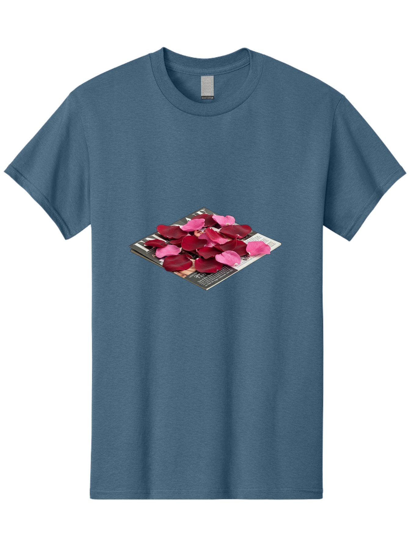 Vogue-Magazine-With-Rose-Petals Men'S Graphic Tee, 100% Cotton, Comfortable Casual Summer Wear, Machine Washable, Vintage Camera, Old Camera, Antique Camera, Black Camera, Classic Photography, Photography Equipment, Nostalgic Device, Baj866 8