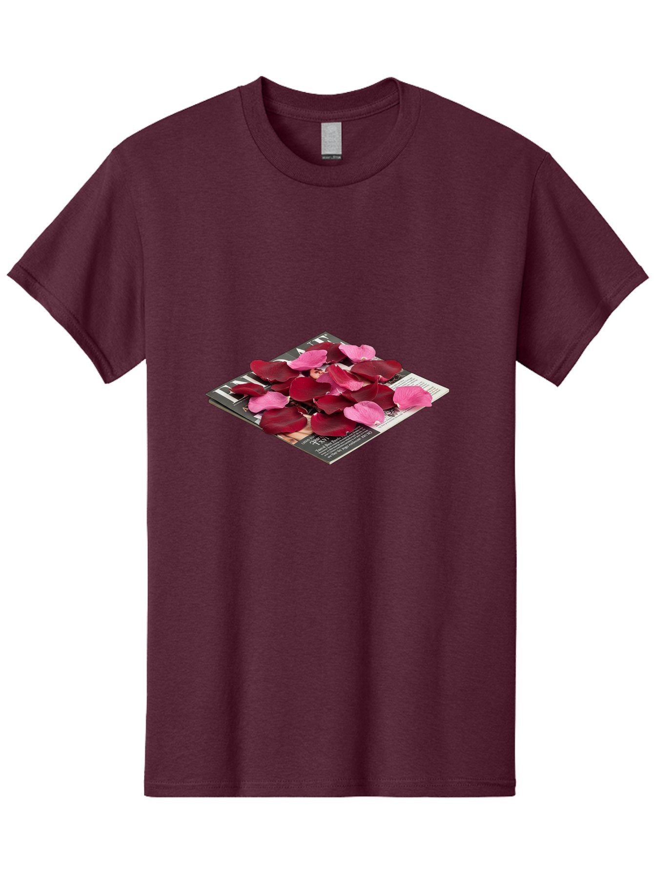 Vogue-Magazine-With-Rose-Petals Men'S Graphic Tee, 100% Cotton, Comfortable Casual Summer Wear, Machine Washable, Vintage Camera, Old Camera, Antique Camera, Black Camera, Classic Photography, Photography Equipment, Nostalgic Device, Baj866 4