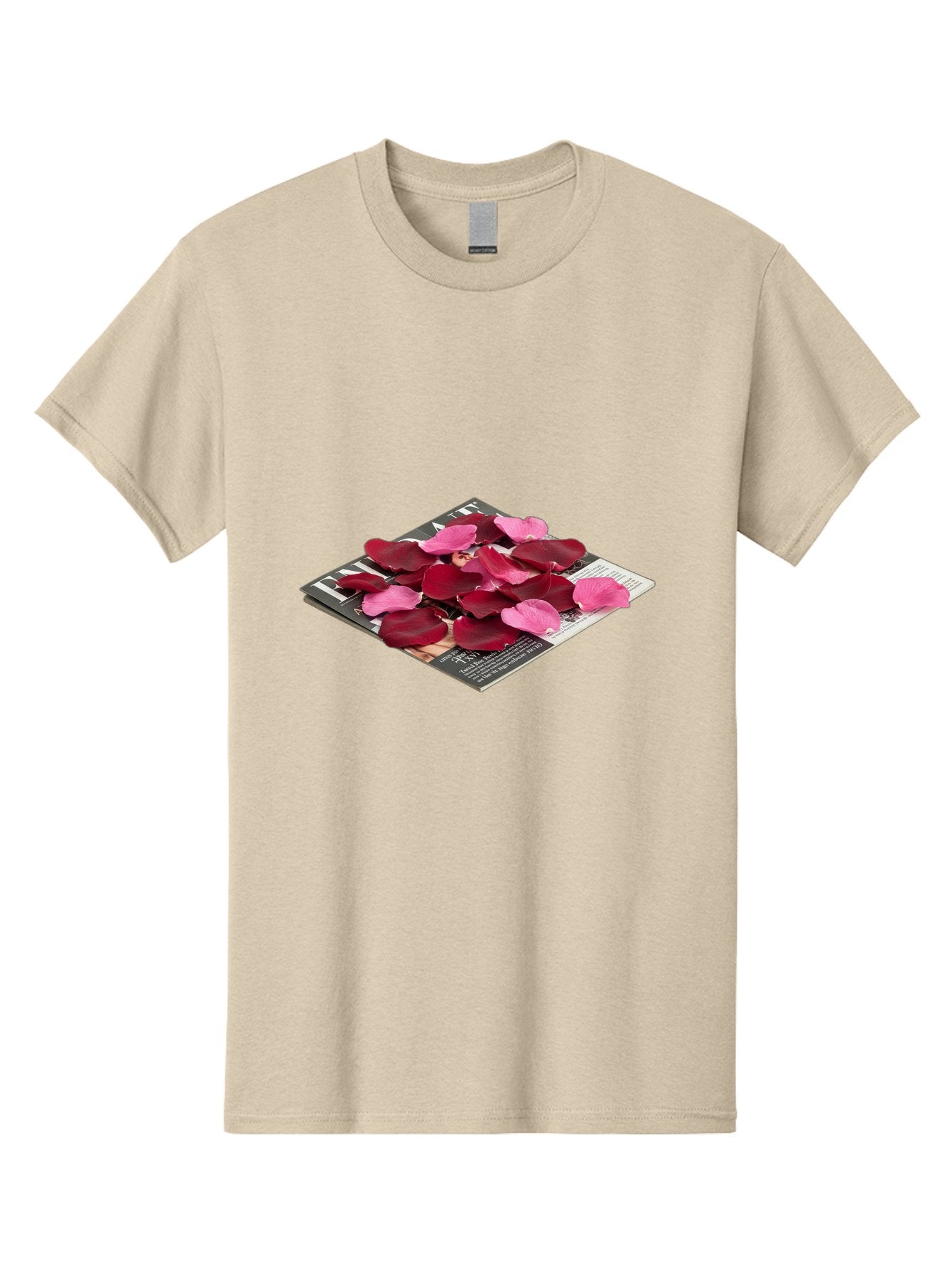 Vogue-Magazine-With-Rose-Petals Men'S Graphic Tee, 100% Cotton, Comfortable Casual Summer Wear, Machine Washable, Vintage Camera, Old Camera, Antique Camera, Black Camera, Classic Photography, Photography Equipment, Nostalgic Device, Baj866