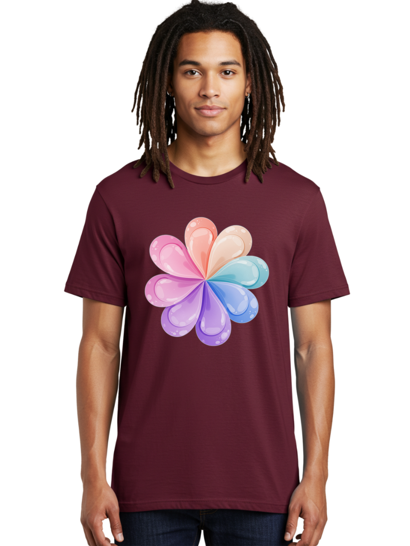 Water-Droplet-Flower Men'S Graphic Tee, 100% Cotton, Comfortable Casual Summer Wear, Machine Washable, Vintage Camera, Old Camera, Antique Camera, Black Camera, Classic Photography, Photography Equipment, Nostalgic Device, Film Camera, Baj867 24