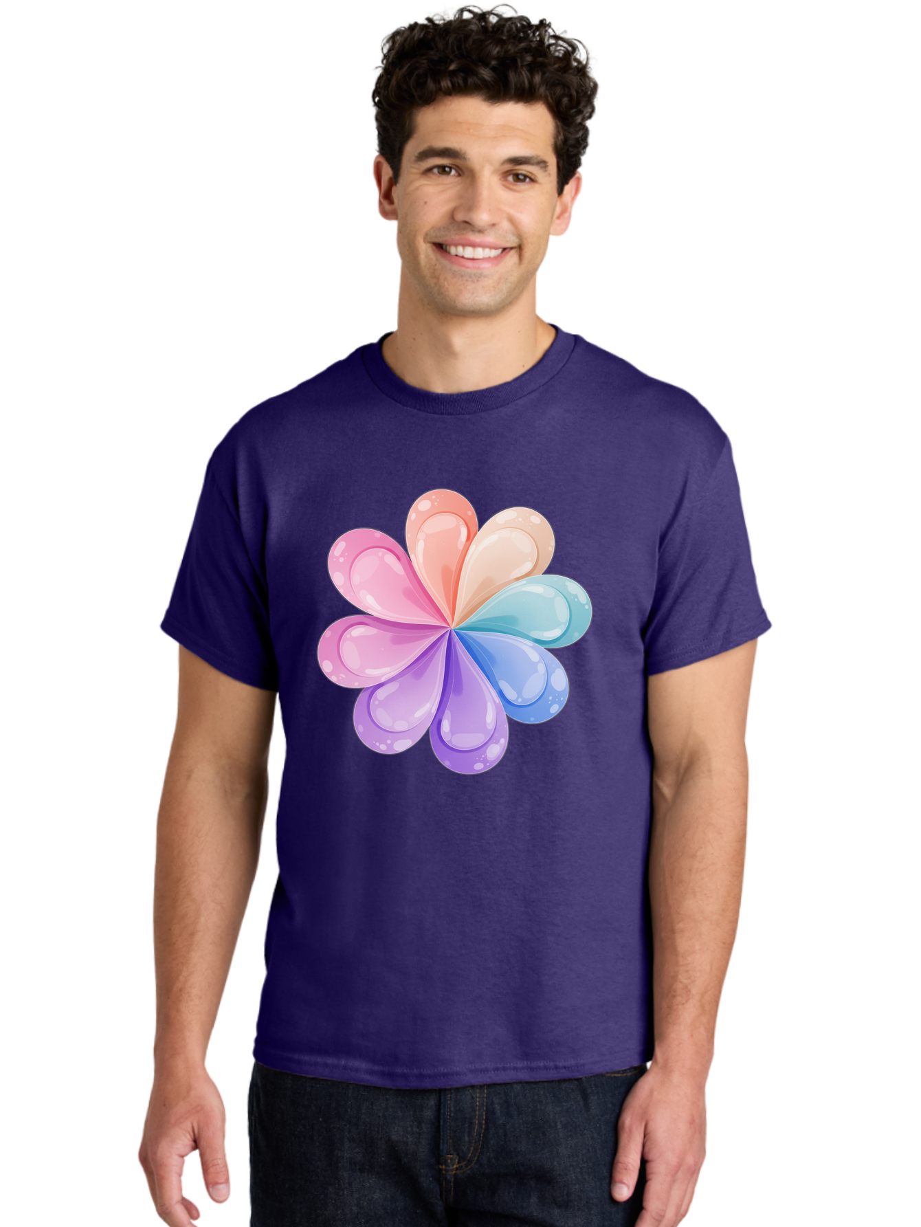 Water-Droplet-Flower Men'S Graphic Tee, 100% Cotton, Comfortable Casual Summer Wear, Machine Washable, Vintage Camera, Old Camera, Antique Camera, Black Camera, Classic Photography, Photography Equipment, Nostalgic Device, Film Camera, Baj867 25