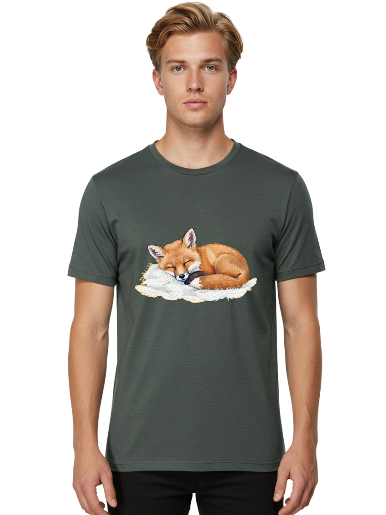 Sleeping-Fox-3 Men'S Graphic Tee, 100% Cotton, Comfortable Casual Summer Wear, Machine Washable, Vintage Camera, Old Camera, Antique Camera, Black Camera, Classic Photography, Photography Equipment, Nostalgic Device, Film Camera, Camera Art Baj884 16