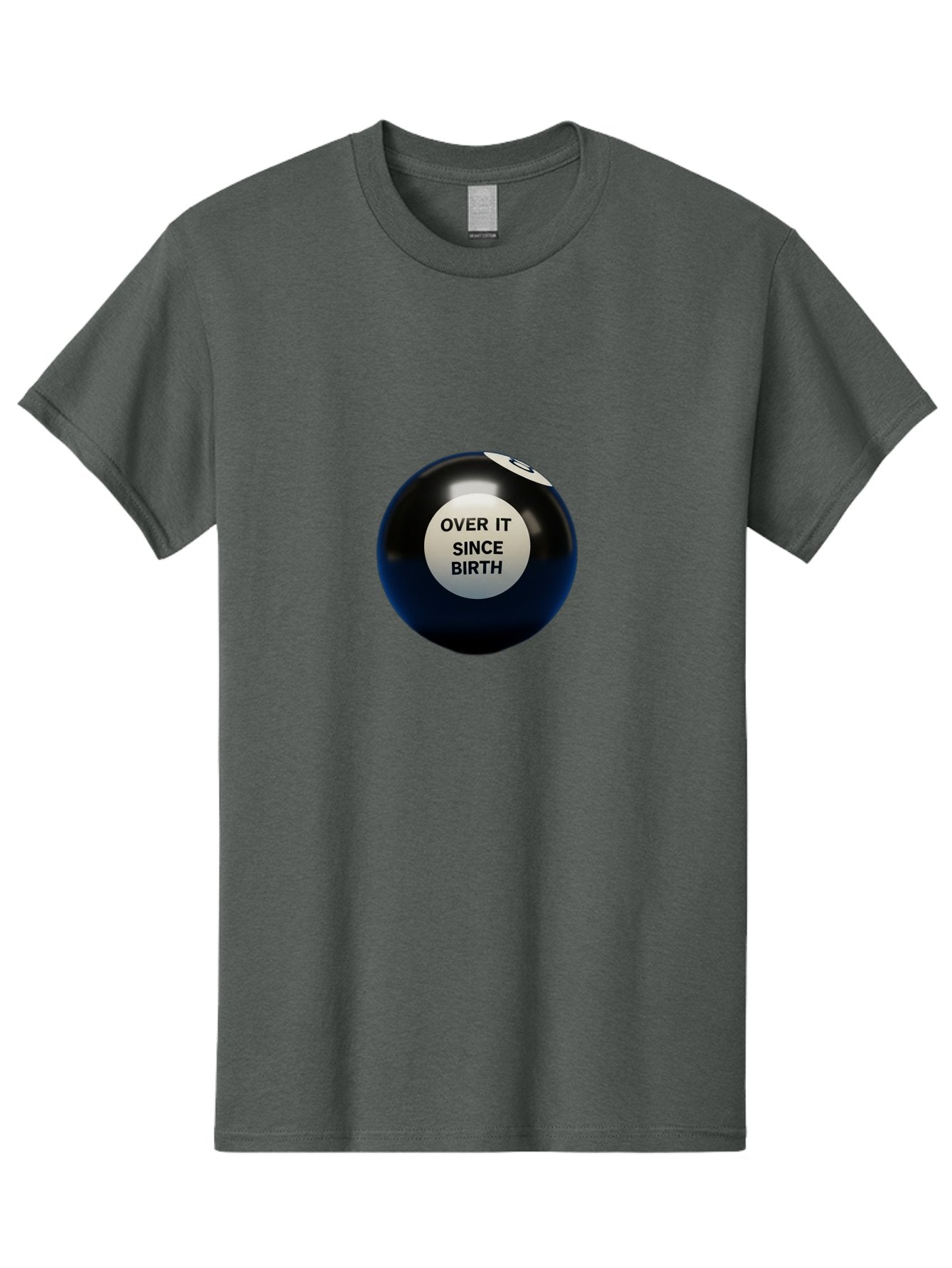 8-Ball-With-Over-It-Since-Birth-Text Men'S Graphic Tee, 100% Cotton, Comfortable Casual Summer Wear, Machine Washable, Vintage Camera, Old Camera, Antique Camera, Black Camera, Classic Photography, Photography Equipment, Nostalgic Device, Baj903 14