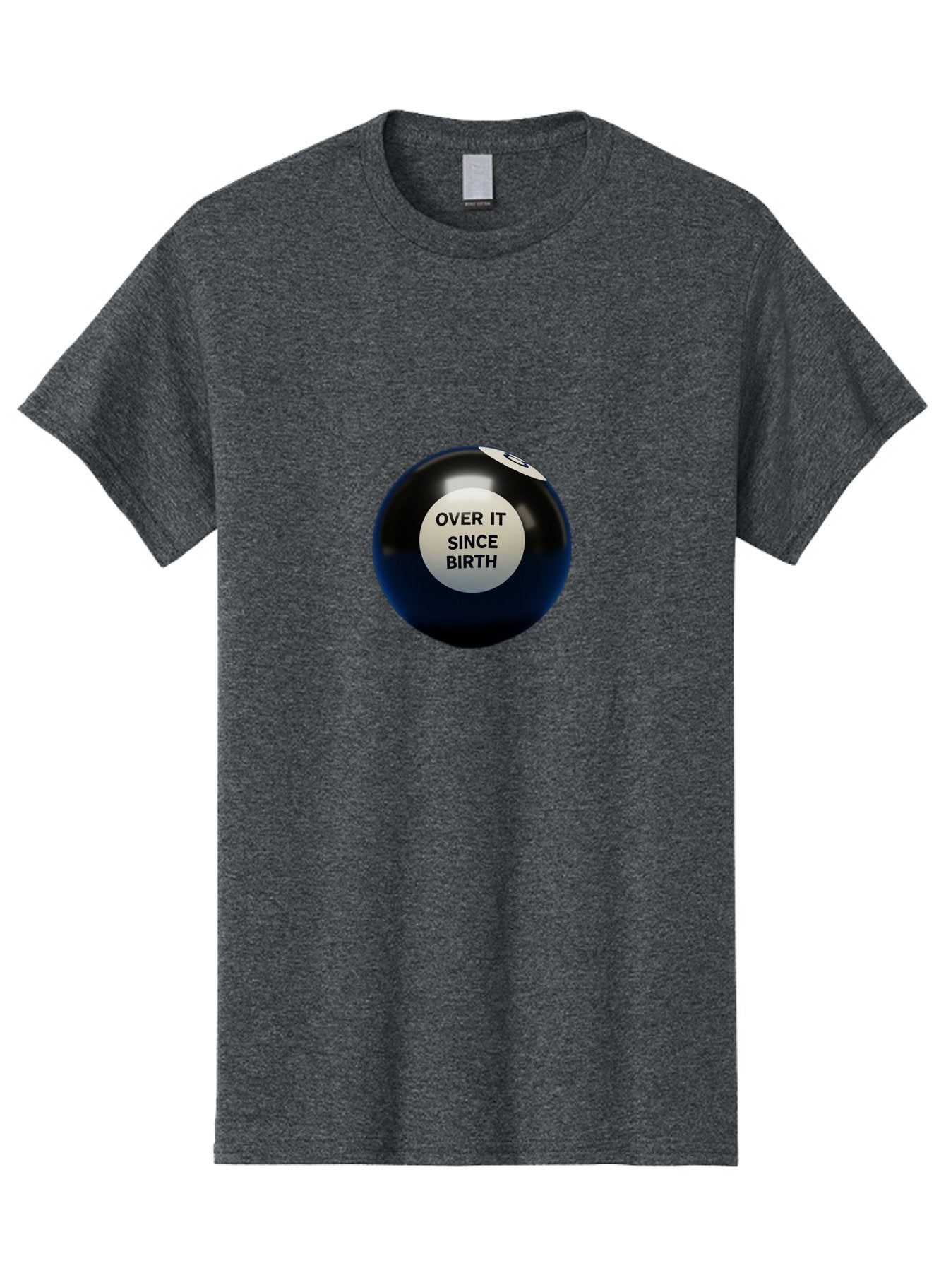 8-Ball-With-Over-It-Since-Birth-Text Men'S Graphic Tee, 100% Cotton, Comfortable Casual Summer Wear, Machine Washable, Vintage Camera, Old Camera, Antique Camera, Black Camera, Classic Photography, Photography Equipment, Nostalgic Device, Baj903 9
