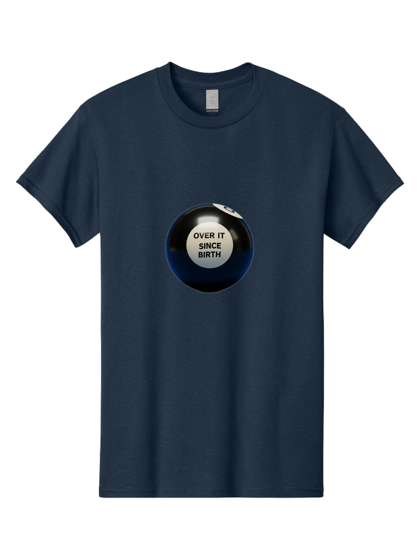 8-Ball-With-Over-It-Since-Birth-Text Men'S Graphic Tee, 100% Cotton, Comfortable Casual Summer Wear, Machine Washable, Vintage Camera, Old Camera, Antique Camera, Black Camera, Classic Photography, Photography Equipment, Nostalgic Device, Baj903 23