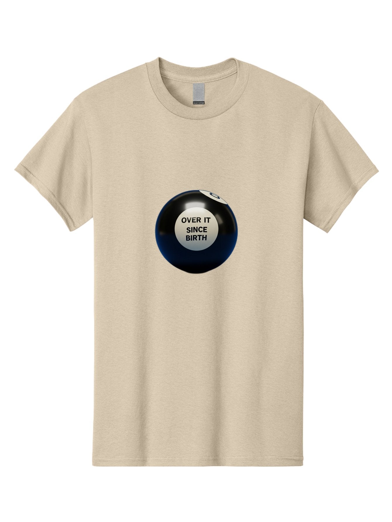 8-Ball-With-Over-It-Since-Birth-Text Men'S Graphic Tee, 100% Cotton, Comfortable Casual Summer Wear, Machine Washable, Vintage Camera, Old Camera, Antique Camera, Black Camera, Classic Photography, Photography Equipment, Nostalgic Device, Baj903 3