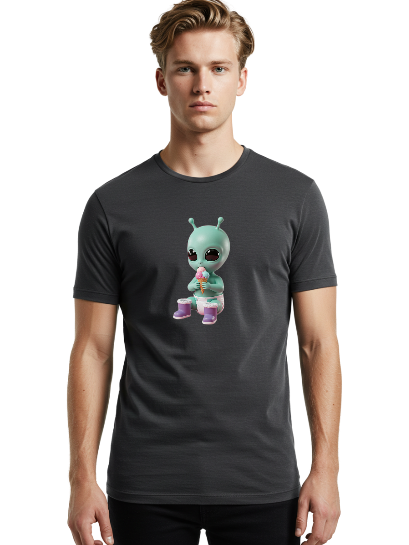 Alien-Eating-Ice-Cream Men'S Graphic Tee, 100% Cotton, Comfortable Casual Summer Wear, Machine Washable, Vintage Camera, Old Camera, Antique Camera, Black Camera, Classic Photography, Photography Equipment, Nostalgic Device, Film Camera, Baj916 26