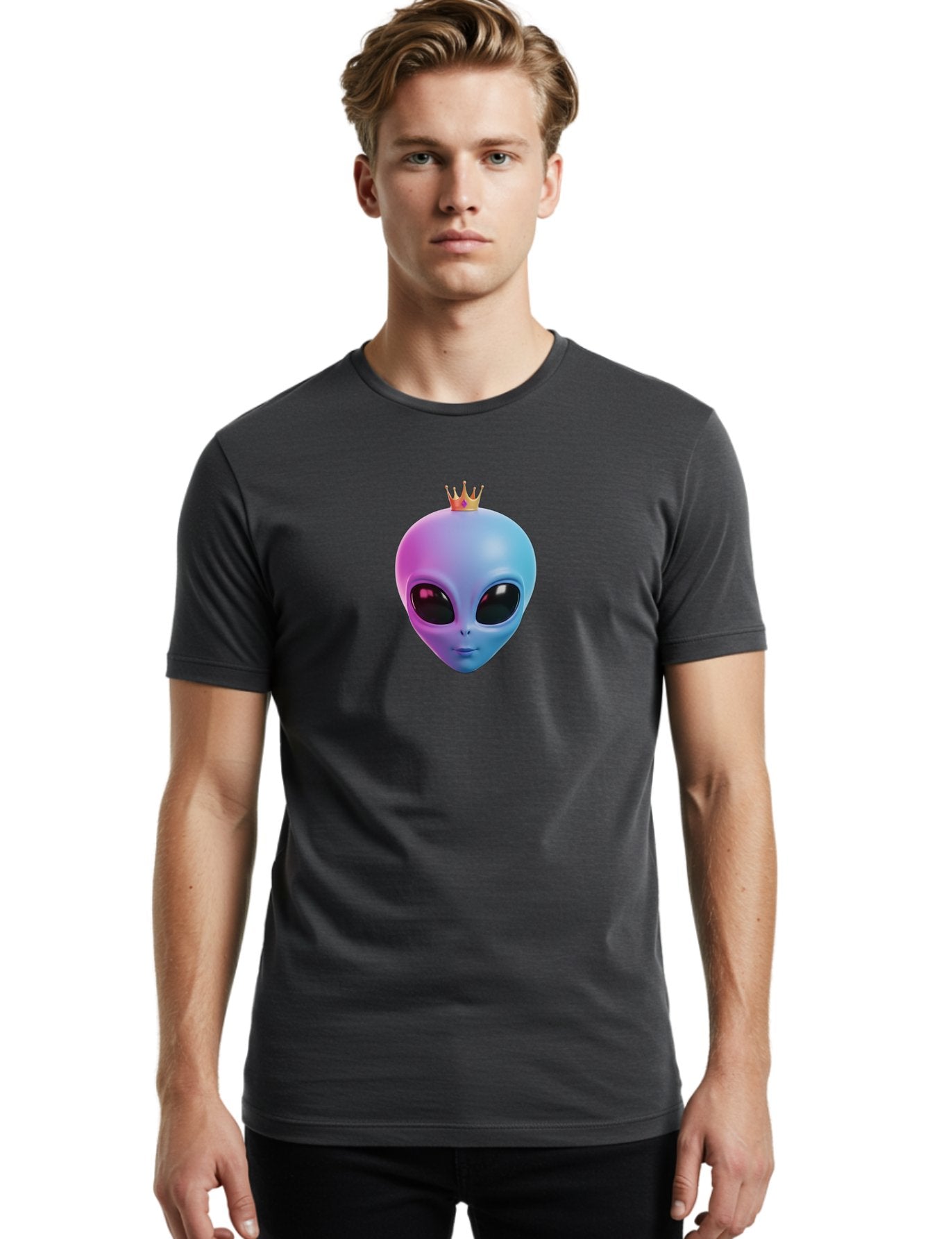 Alien-Head-With-Crown Men'S Graphic Tee, 100% Cotton, Comfortable Casual Summer Wear, Machine Washable, Vintage Camera, Old Camera, Antique Camera, Black Camera, Classic Photography, Photography Equipment, Nostalgic Device, Film Camera, Baj918 23