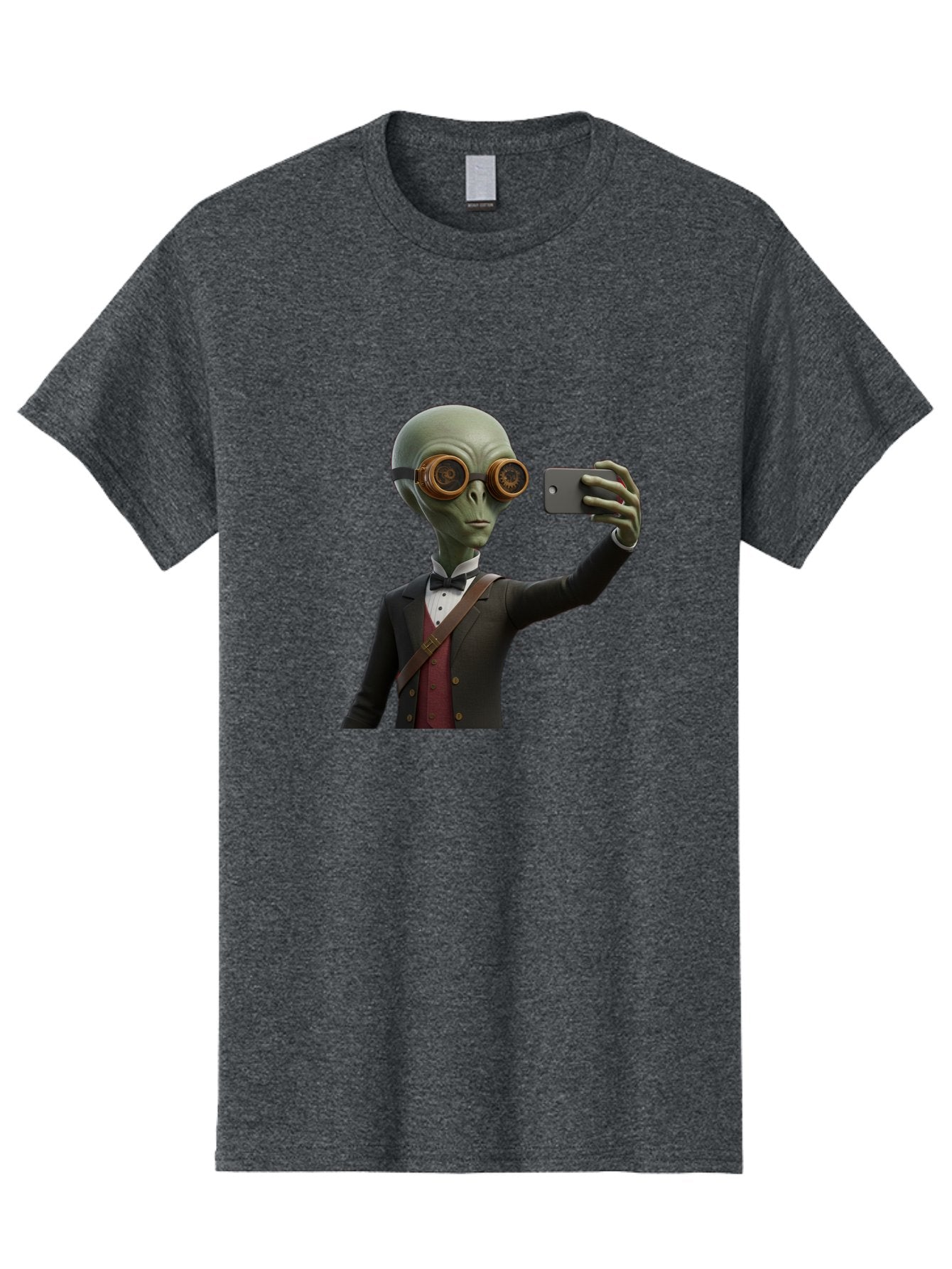 Alien-Taking-Selfie Men'S Graphic Tee, 100% Cotton, Comfortable Casual Summer Wear, Machine Washable, Vintage Camera, Old Camera, Antique Camera, Black Camera, Classic Photography, Photography Equipment, Nostalgic Device, Film Camera, Baj925 14