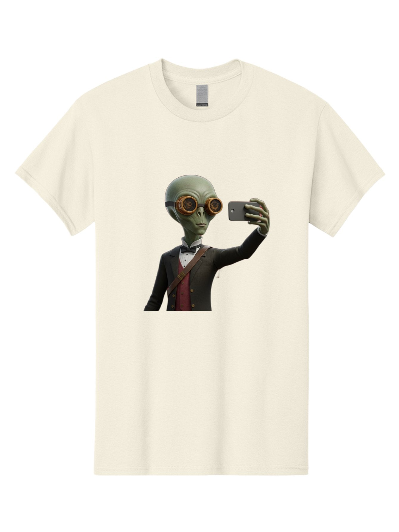 Alien-Taking-Selfie Men'S Graphic Tee, 100% Cotton, Comfortable Casual Summer Wear, Machine Washable, Vintage Camera, Old Camera, Antique Camera, Black Camera, Classic Photography, Photography Equipment, Nostalgic Device, Film Camera, Baj925 10
