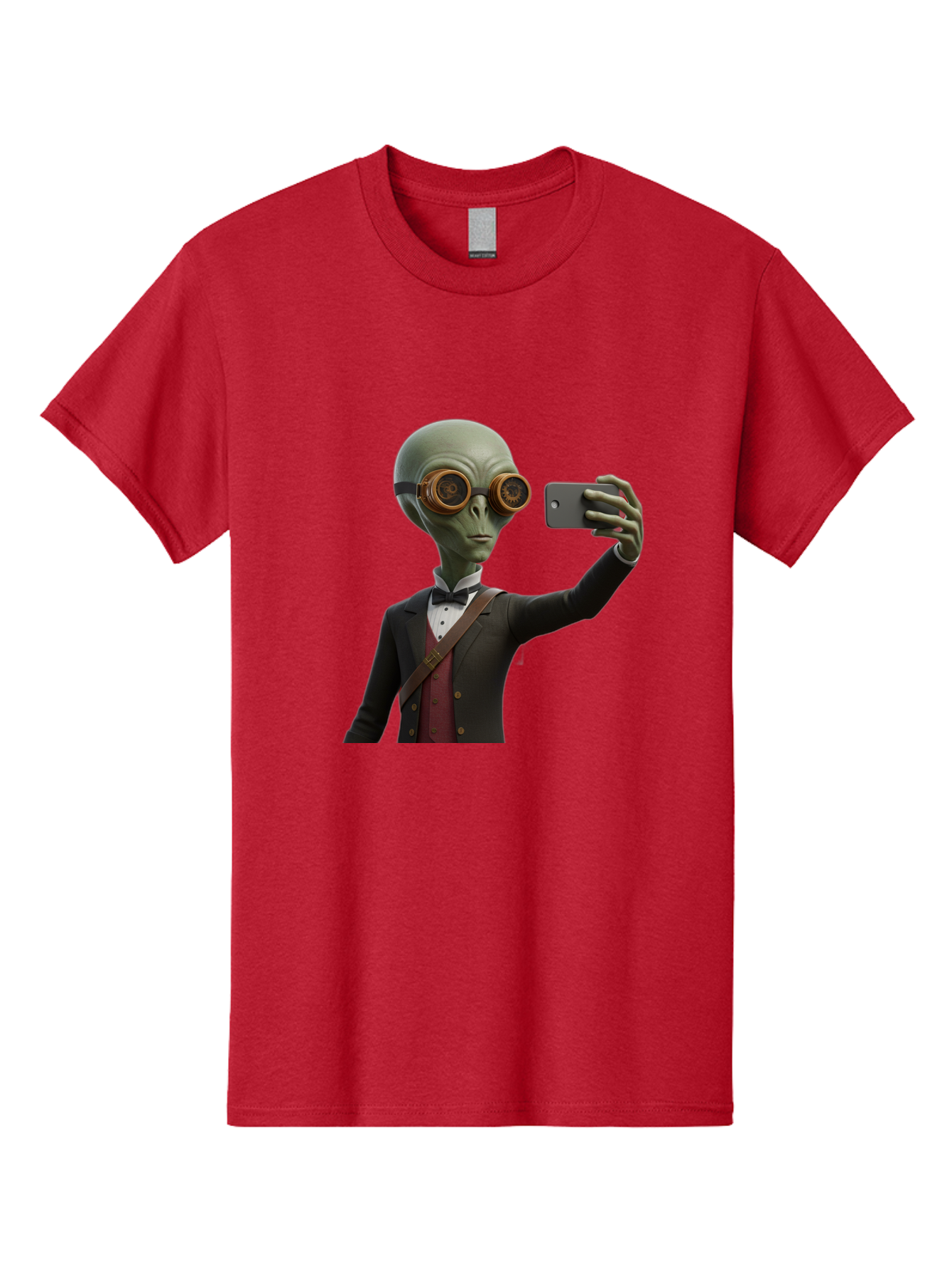 Alien-Taking-Selfie Men'S Graphic Tee, 100% Cotton, Comfortable Casual Summer Wear, Machine Washable, Vintage Camera, Old Camera, Antique Camera, Black Camera, Classic Photography, Photography Equipment, Nostalgic Device, Film Camera, Baj925 13