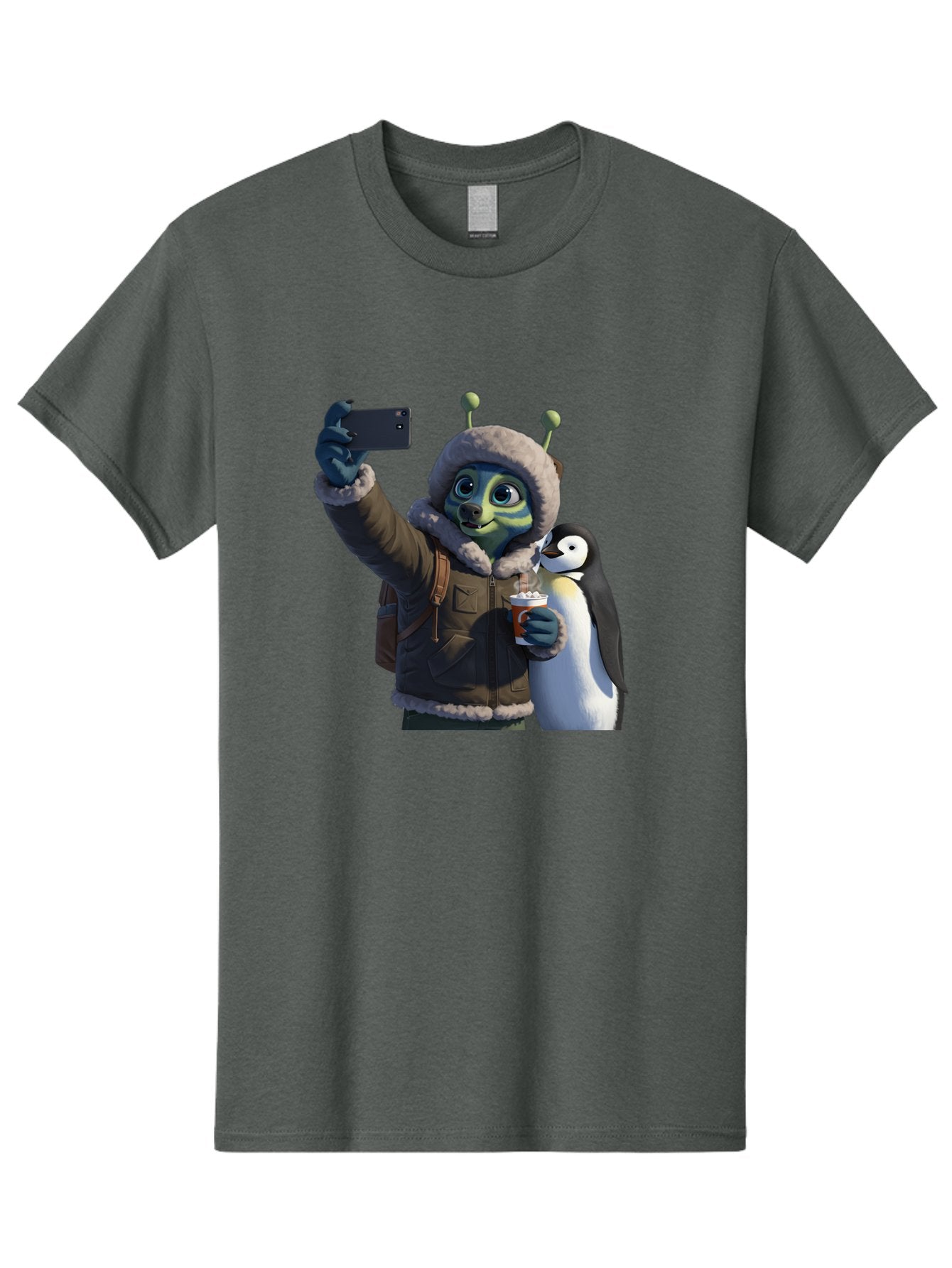 Alien-With-Penguin Men'S Graphic Tee, 100% Cotton, Comfortable Casual Summer Wear, Machine Washable, Vintage Camera, Old Camera, Antique Camera, Black Camera, Classic Photography, Photography Equipment, Nostalgic Device, Film Camera, Baj926 13