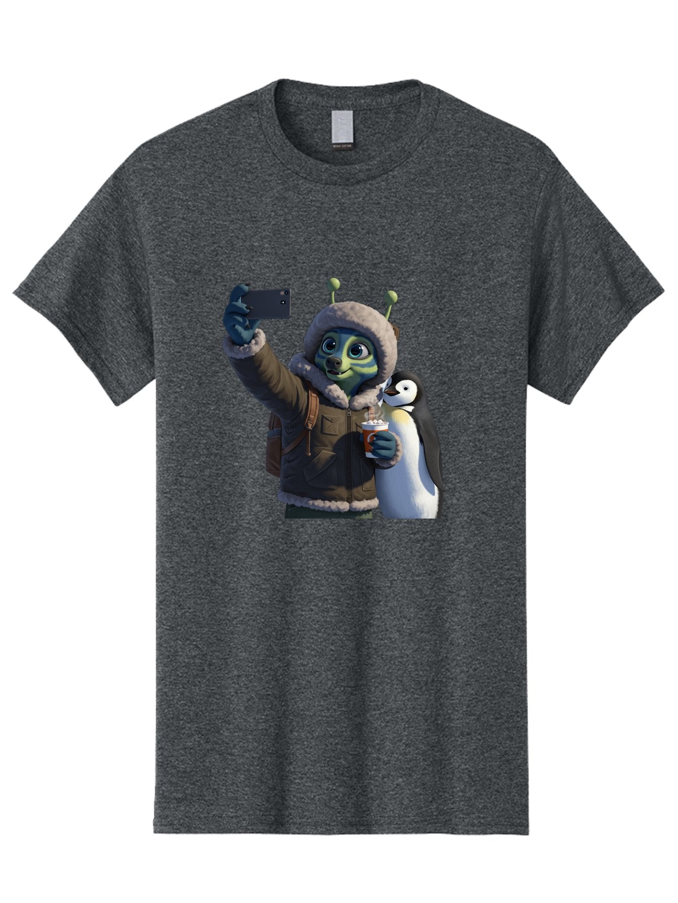 Alien-With-Penguin Men'S Graphic Tee, 100% Cotton, Comfortable Casual Summer Wear, Machine Washable, Vintage Camera, Old Camera, Antique Camera, Black Camera, Classic Photography, Photography Equipment, Nostalgic Device, Film Camera, Baj926 11