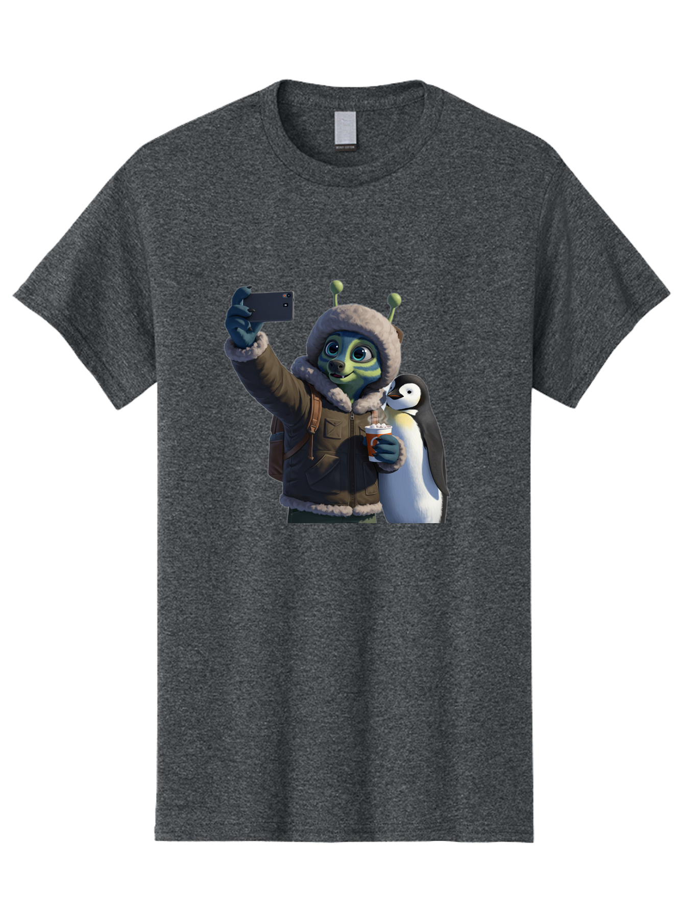 Alien-With-Penguin Men'S Graphic Tee, 100% Cotton, Comfortable Casual Summer Wear, Machine Washable, Vintage Camera, Old Camera, Antique Camera, Black Camera, Classic Photography, Photography Equipment, Nostalgic Device, Film Camera, Baj926 7