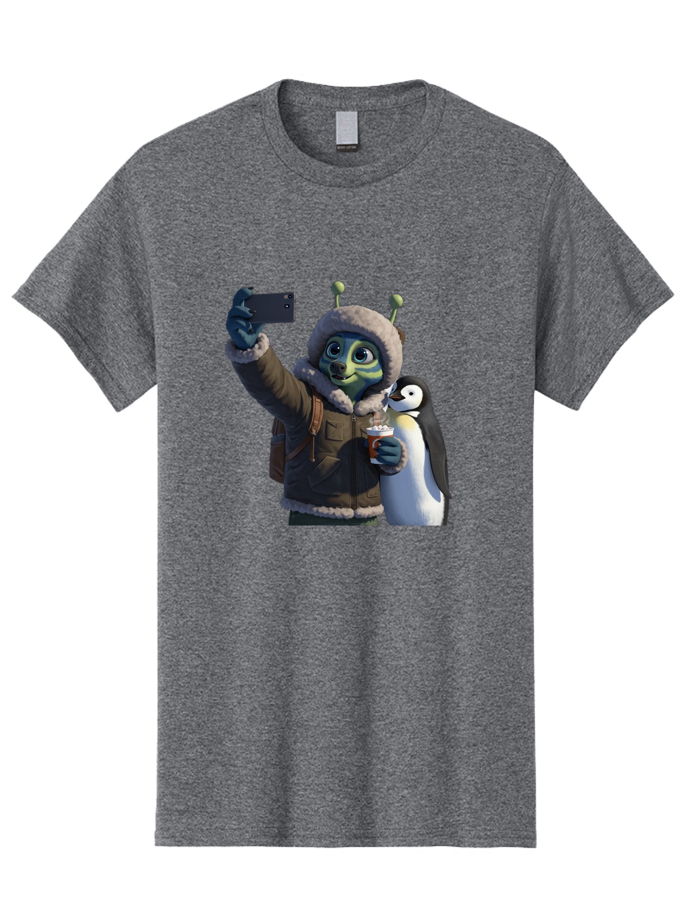 Alien-With-Penguin Men'S Graphic Tee, 100% Cotton, Comfortable Casual Summer Wear, Machine Washable, Vintage Camera, Old Camera, Antique Camera, Black Camera, Classic Photography, Photography Equipment, Nostalgic Device, Film Camera, Baj926 3
