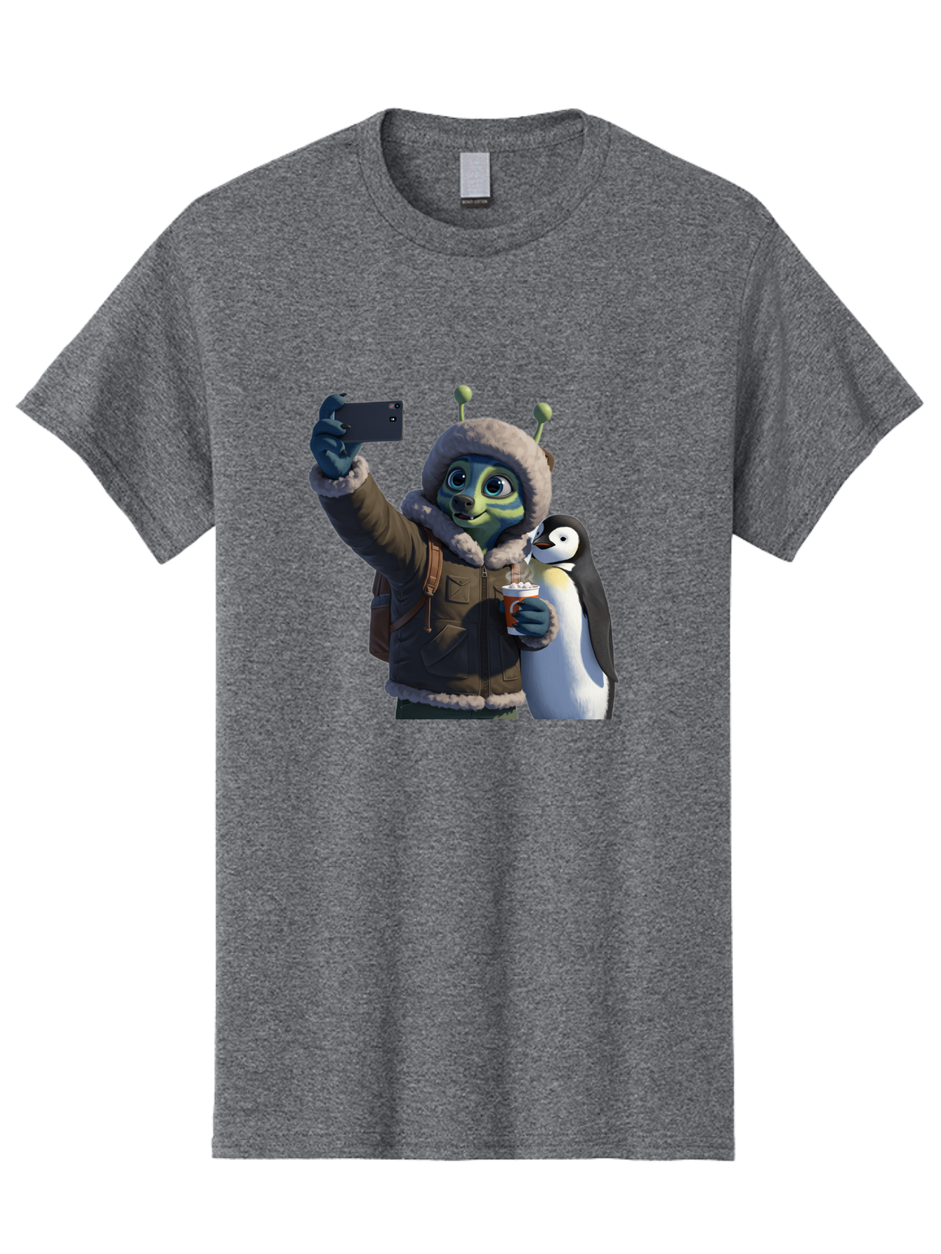 Alien-With-Penguin Men'S Graphic Tee, 100% Cotton, Comfortable Casual Summer Wear, Machine Washable, Vintage Camera, Old Camera, Antique Camera, Black Camera, Classic Photography, Photography Equipment, Nostalgic Device, Film Camera, Baj926 17