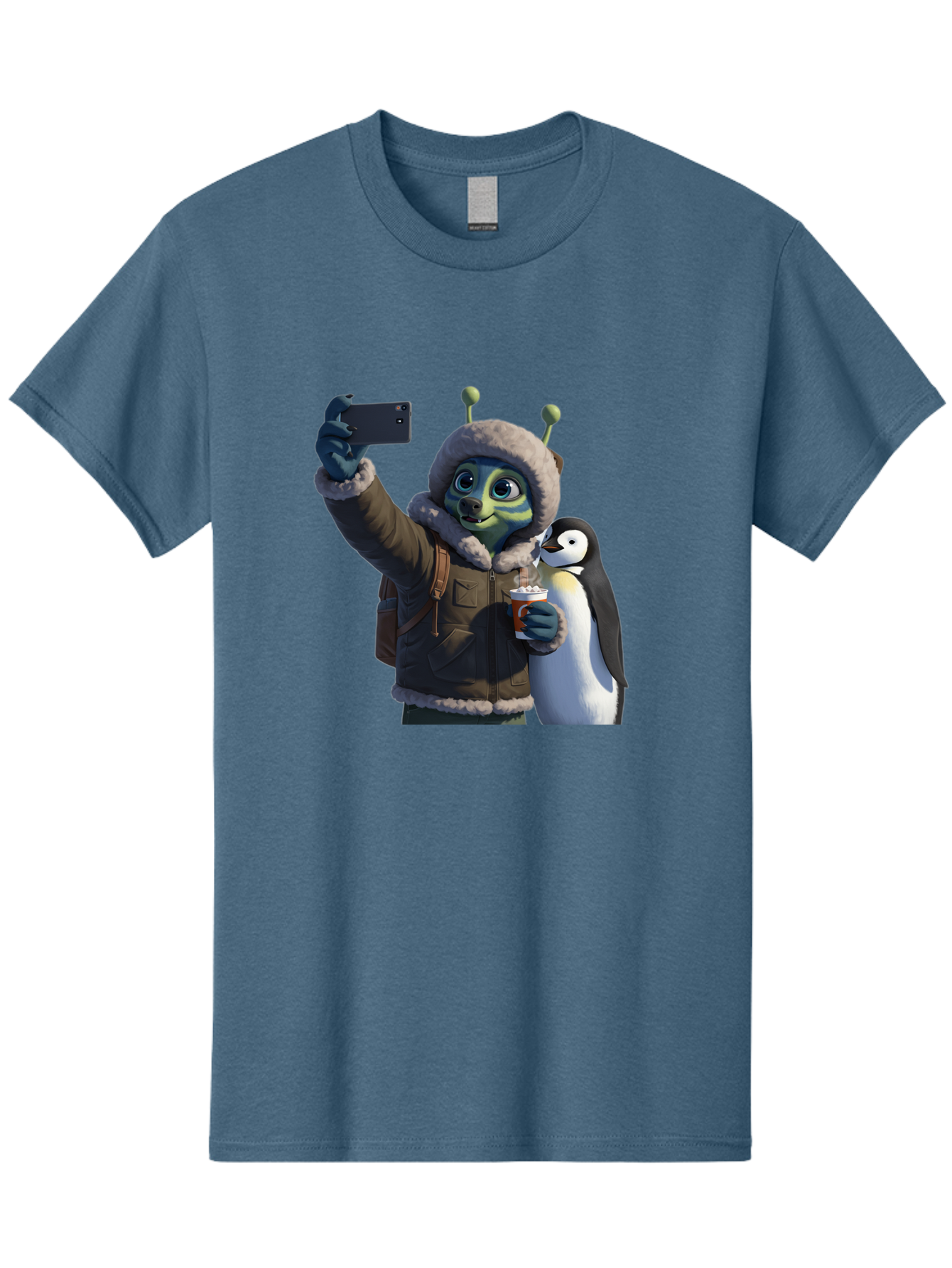 Alien-With-Penguin Men'S Graphic Tee, 100% Cotton, Comfortable Casual Summer Wear, Machine Washable, Vintage Camera, Old Camera, Antique Camera, Black Camera, Classic Photography, Photography Equipment, Nostalgic Device, Film Camera, Baj926 11