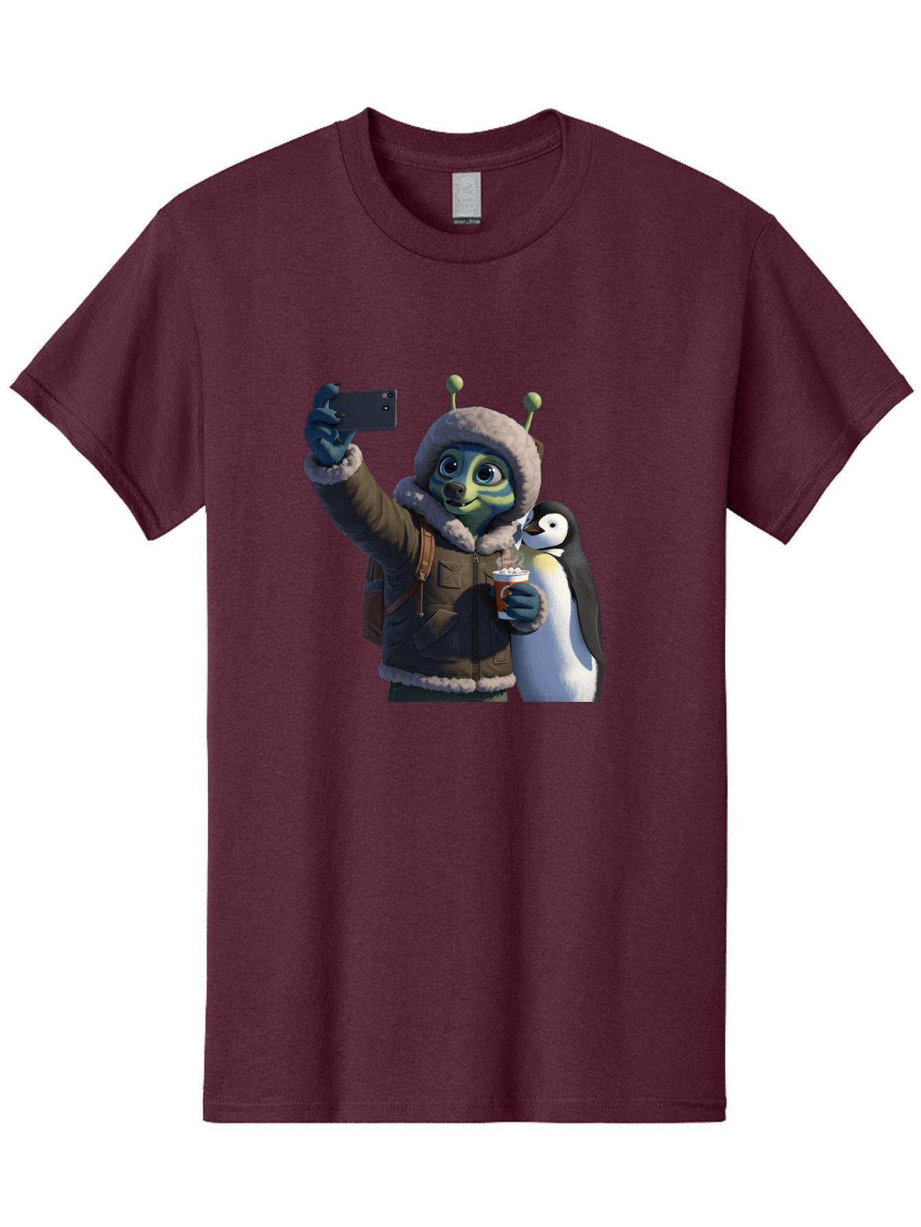 Alien-With-Penguin Men'S Graphic Tee, 100% Cotton, Comfortable Casual Summer Wear, Machine Washable, Vintage Camera, Old Camera, Antique Camera, Black Camera, Classic Photography, Photography Equipment, Nostalgic Device, Film Camera, Baj926 12