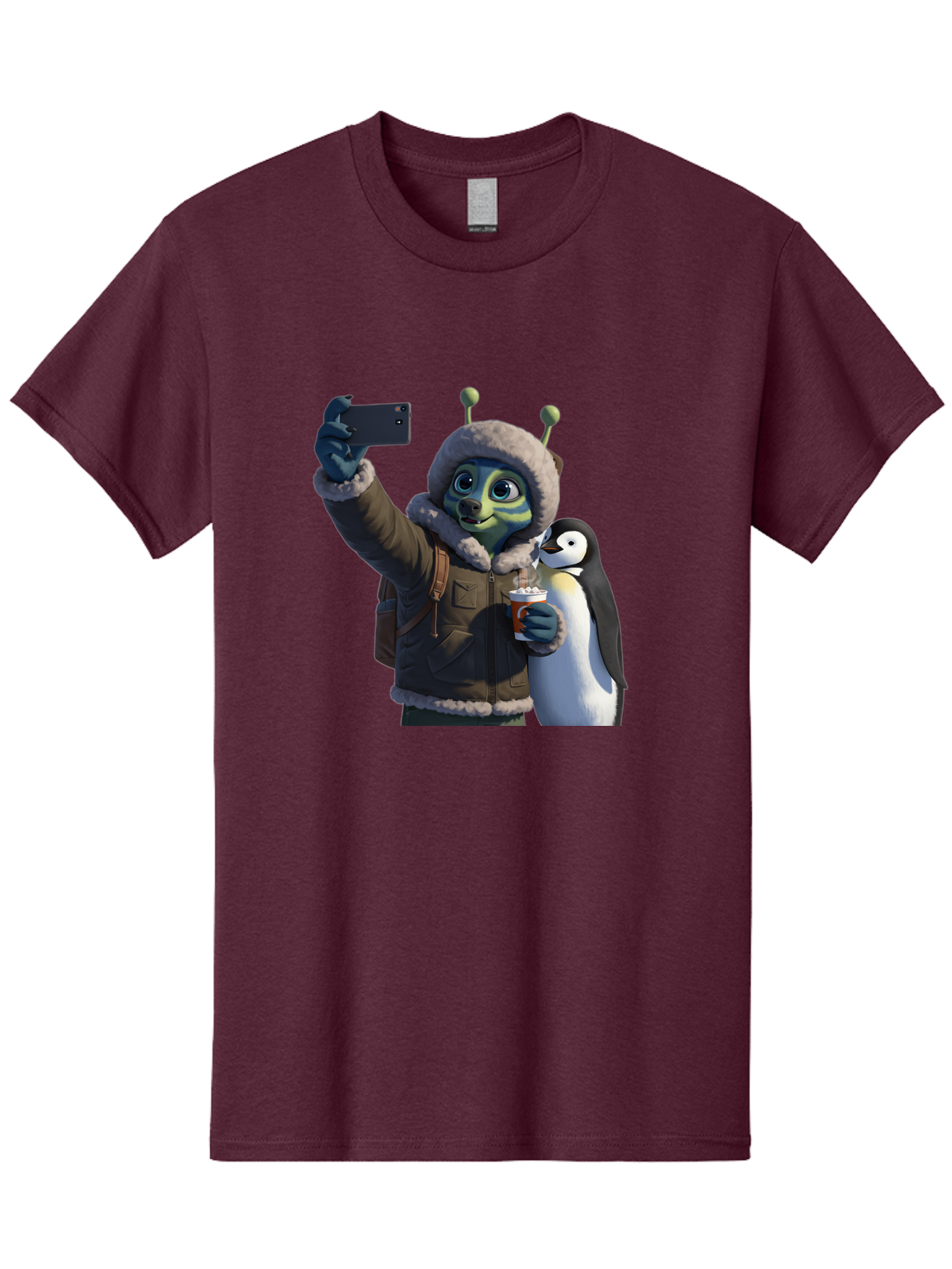 Alien-With-Penguin Men'S Graphic Tee, 100% Cotton, Comfortable Casual Summer Wear, Machine Washable, Vintage Camera, Old Camera, Antique Camera, Black Camera, Classic Photography, Photography Equipment, Nostalgic Device, Film Camera, Baj926 5