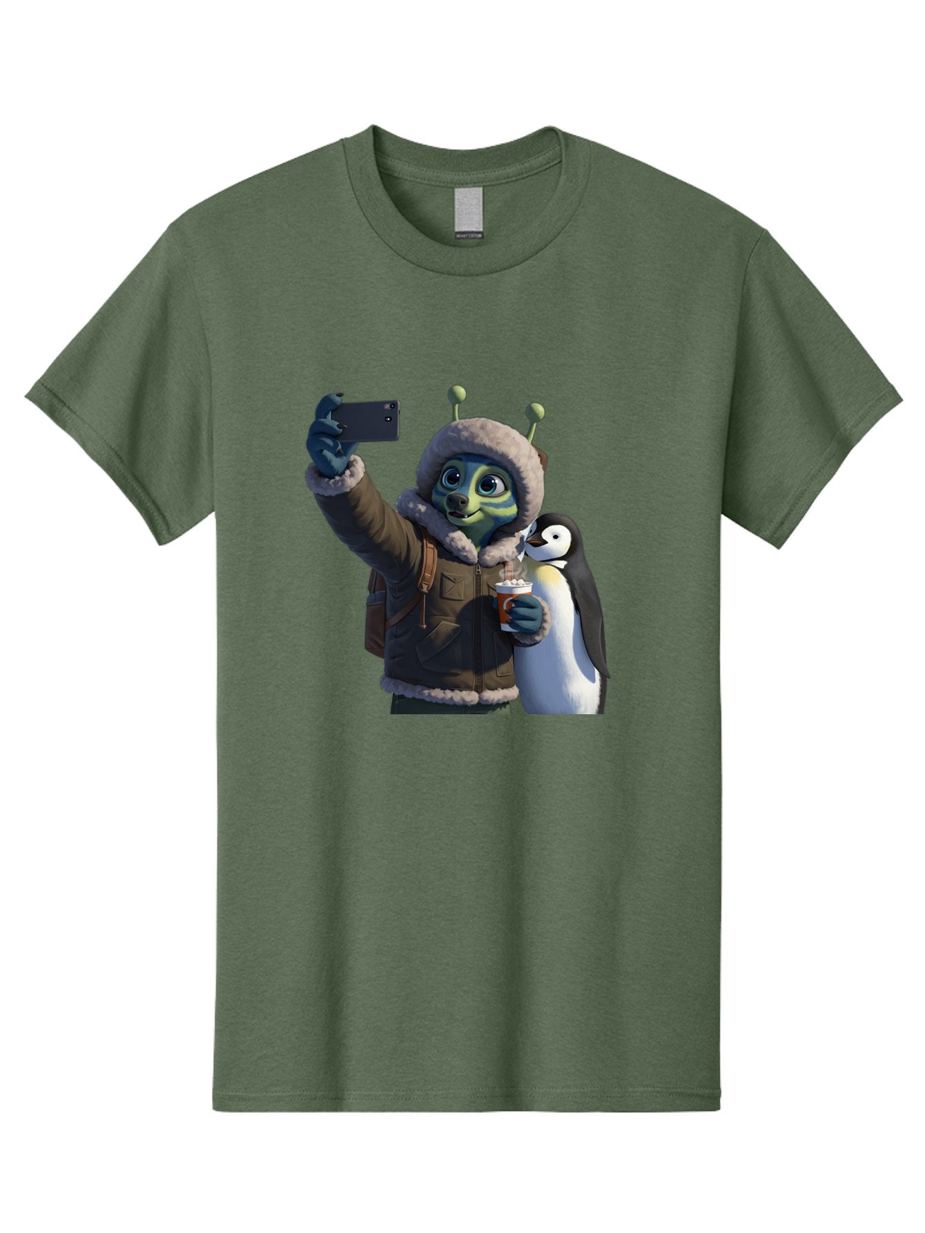 Alien-With-Penguin Men'S Graphic Tee, 100% Cotton, Comfortable Casual Summer Wear, Machine Washable, Vintage Camera, Old Camera, Antique Camera, Black Camera, Classic Photography, Photography Equipment, Nostalgic Device, Film Camera, Baj926 6